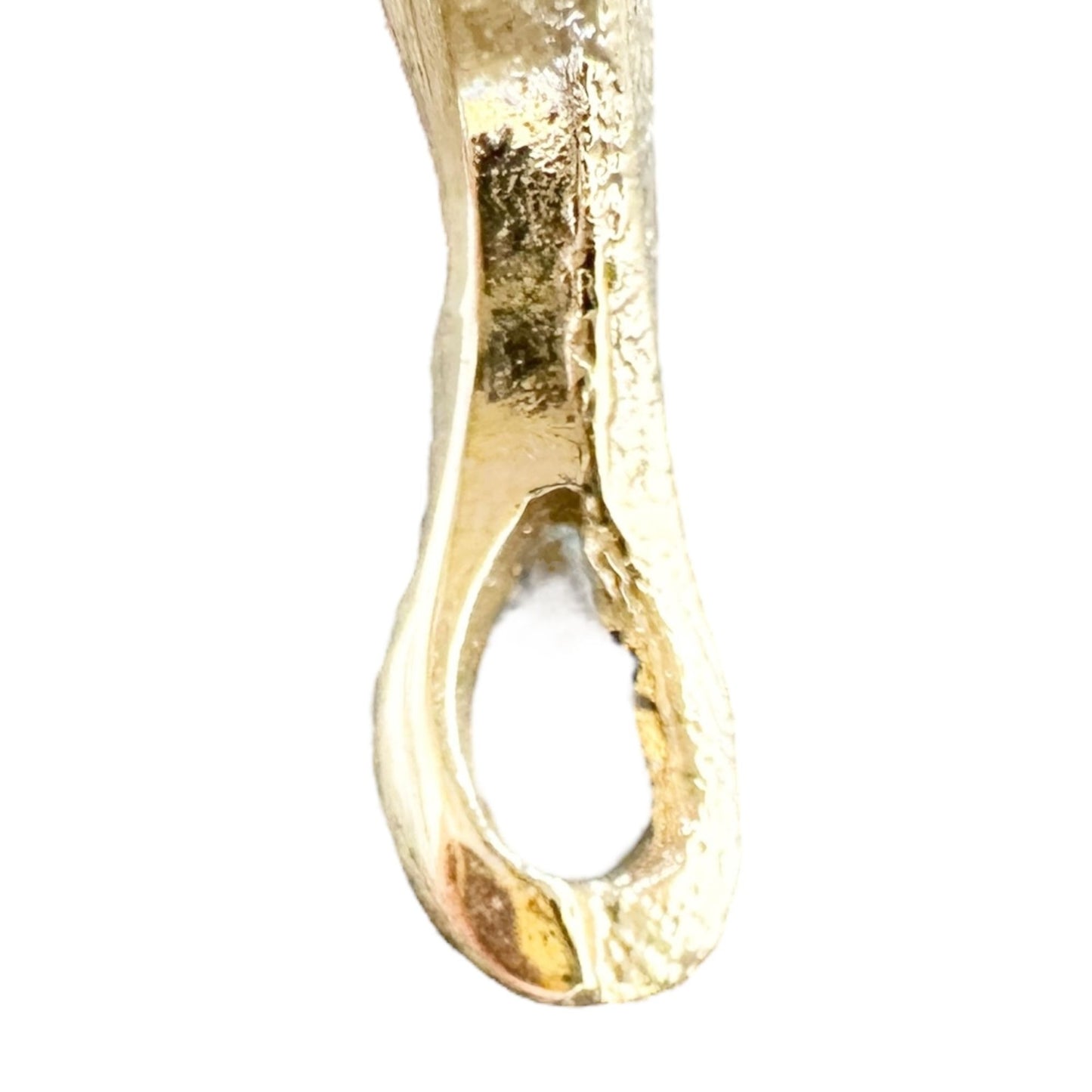 Rose Glass Art Design Pendant With Gold-Tone Fan Shape 1.5 Inch Jewelry Piece