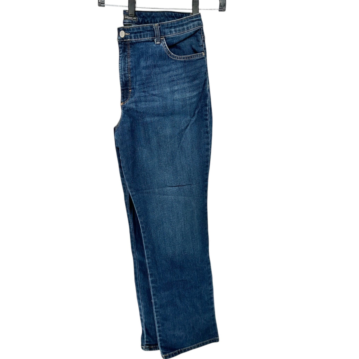 Lee Jeans Womens 18 Relaxed Fit Straight Leg High Rise Instantly Slim Blue Denim