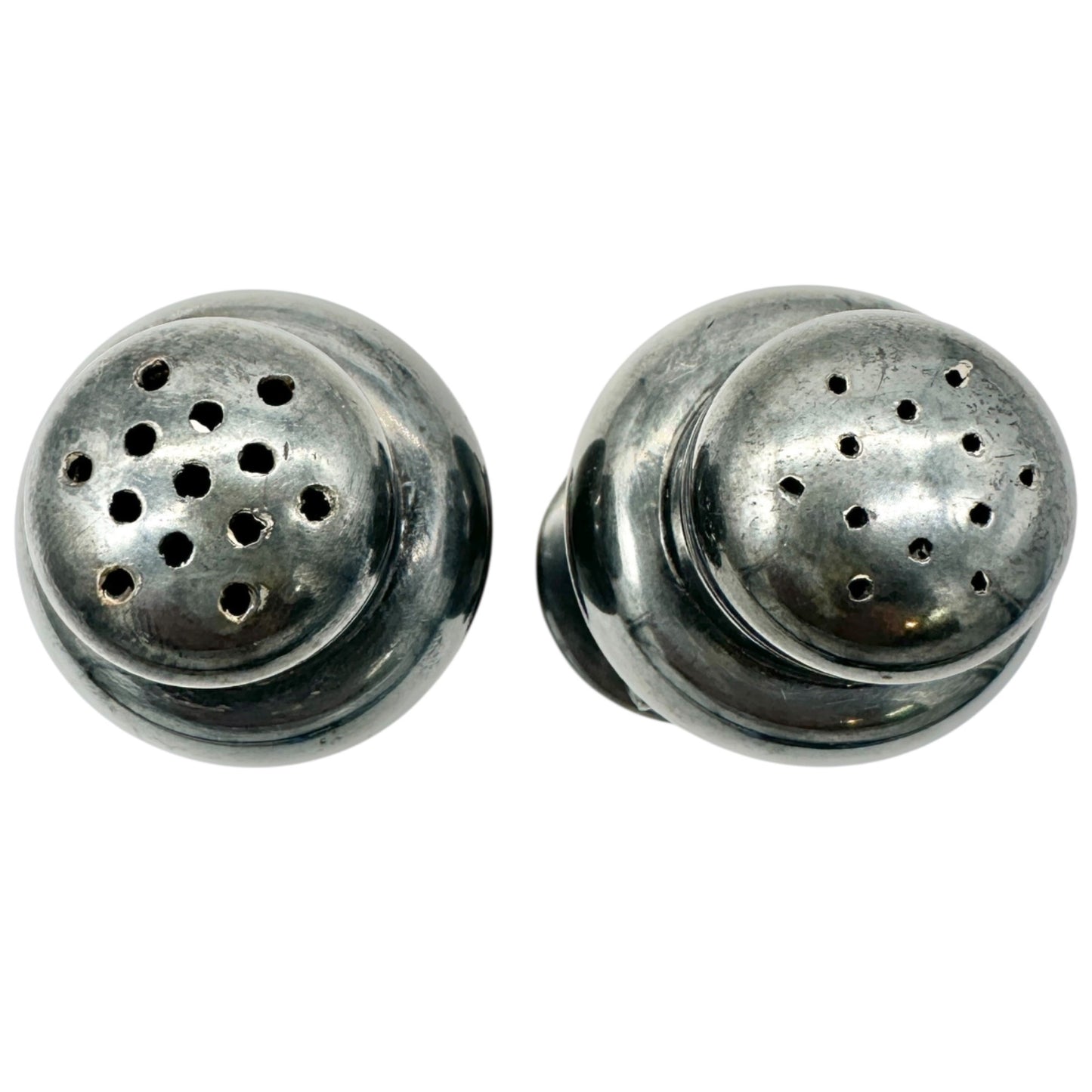 Vtg Forbes Silver Co Druple Salt and Pepper Shakers Tulip Motif Collectible 3 in