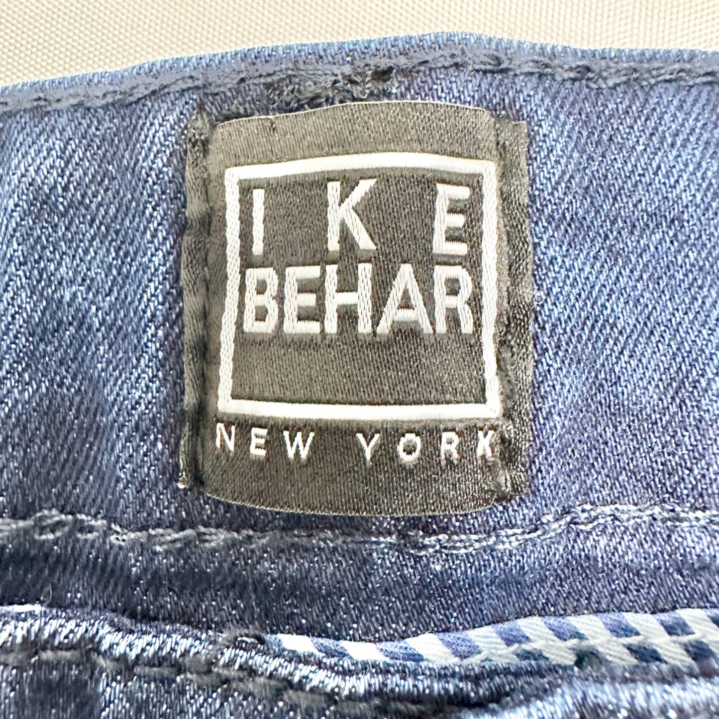 Ike Behar Jeans Mens 38x30 Dark Stone Wash Denim Cotton Blend Slim Fit Casual