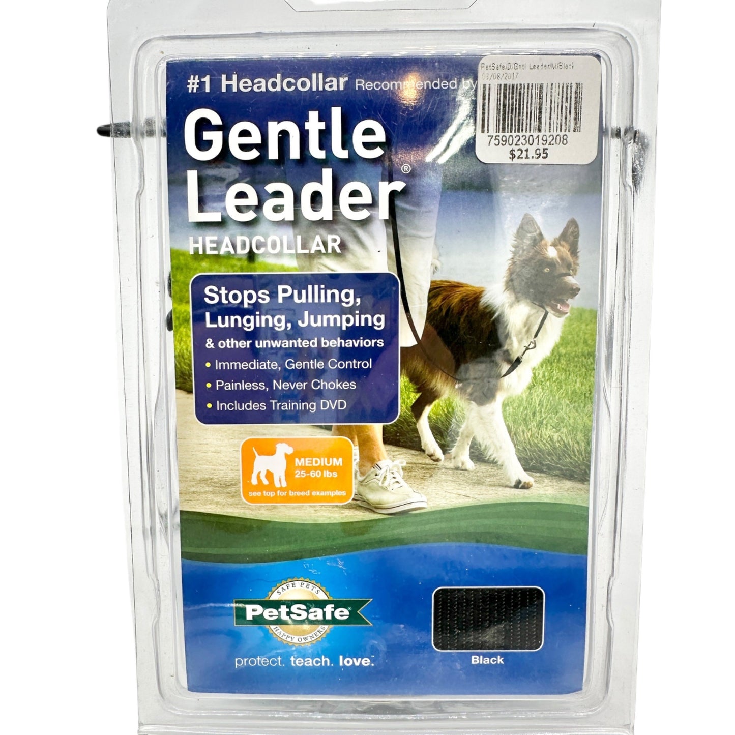PetSafe Gentle Leader Headcollar For Dogs Medium Stops Pulling with Training DVD