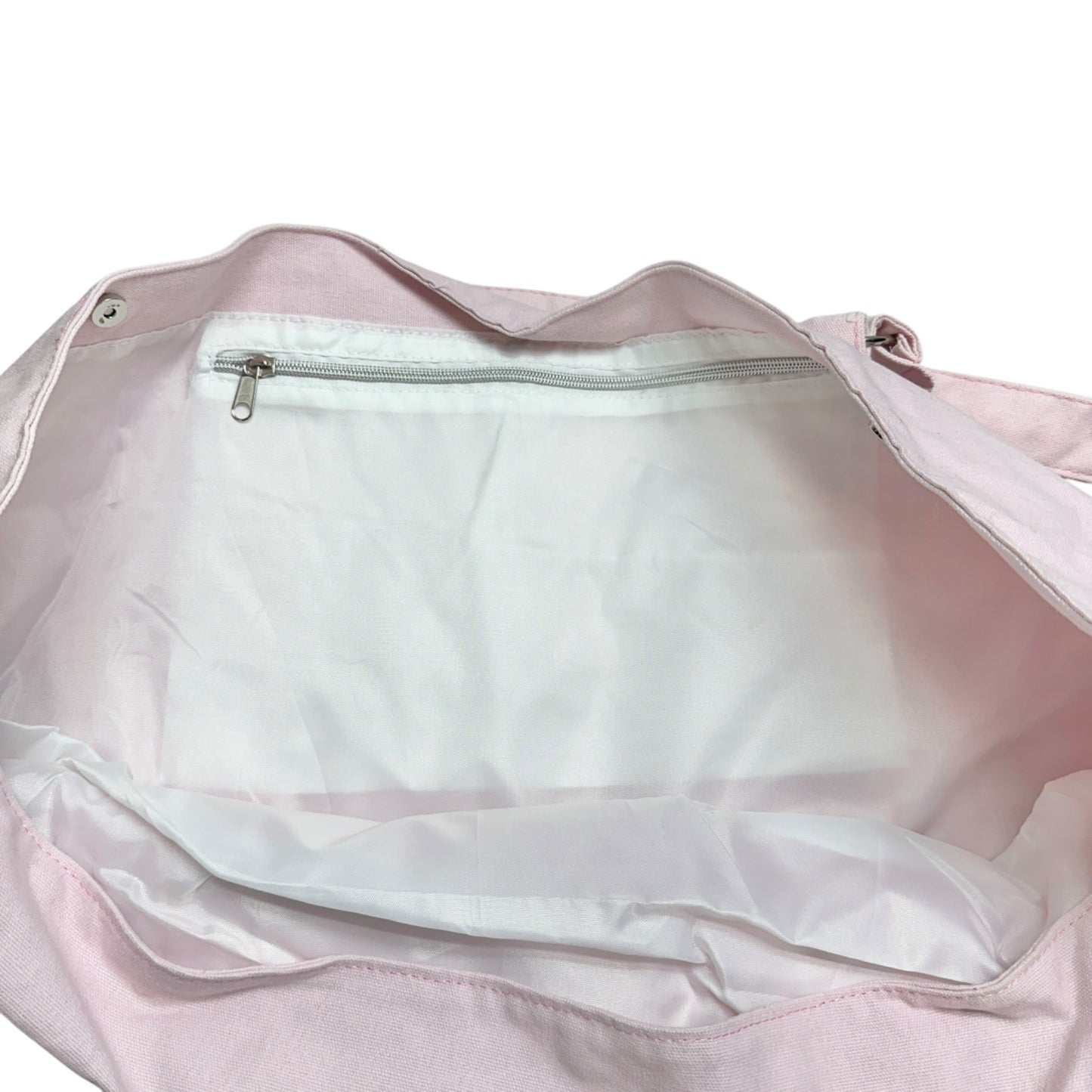 Pink Canvas Tote Bag Flamingo Print Lined Pocket Zippered Compartments By DEI