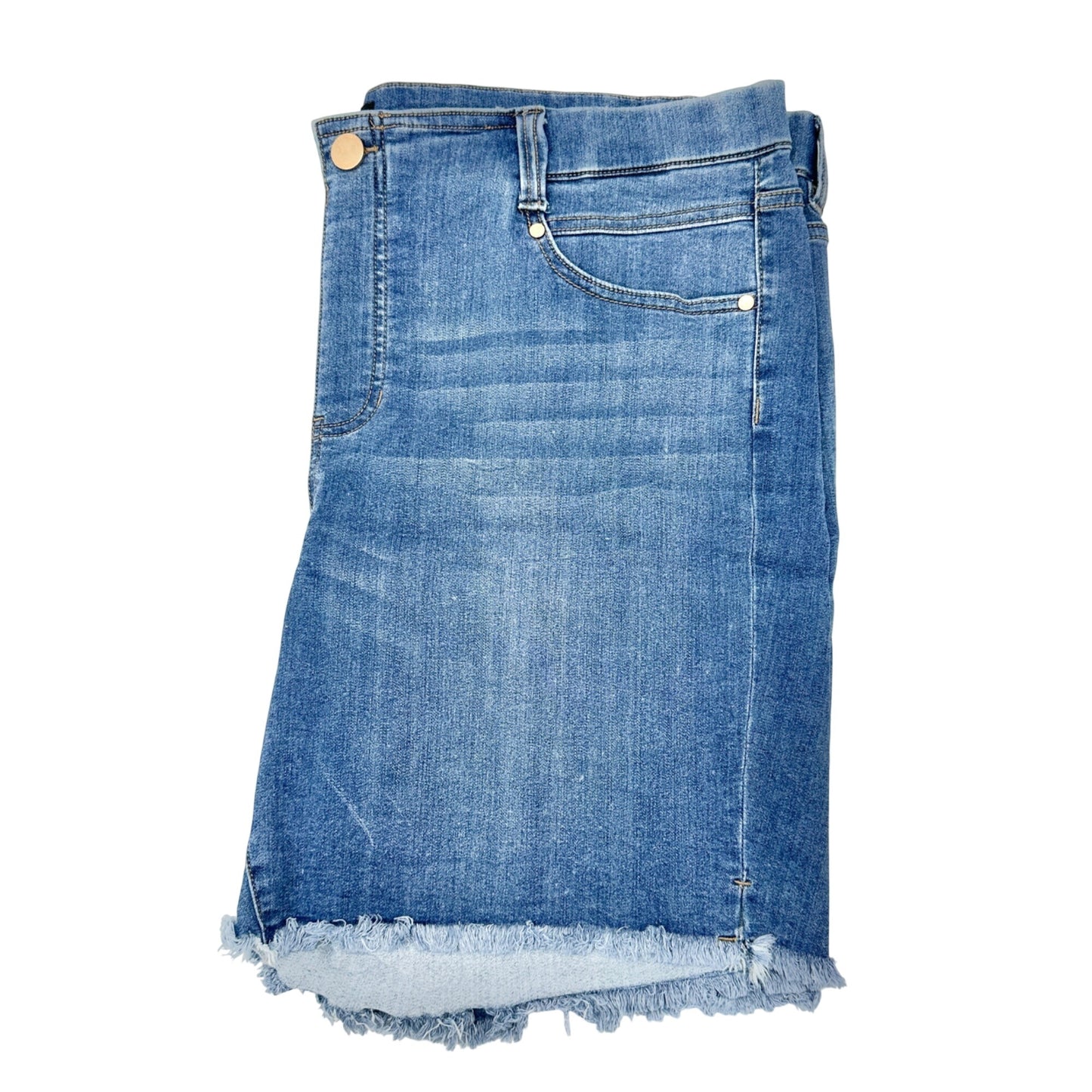 Liverpool Los Angeles Denim Shorts Women 20W Light Wash Frayed Hem Casual Summer