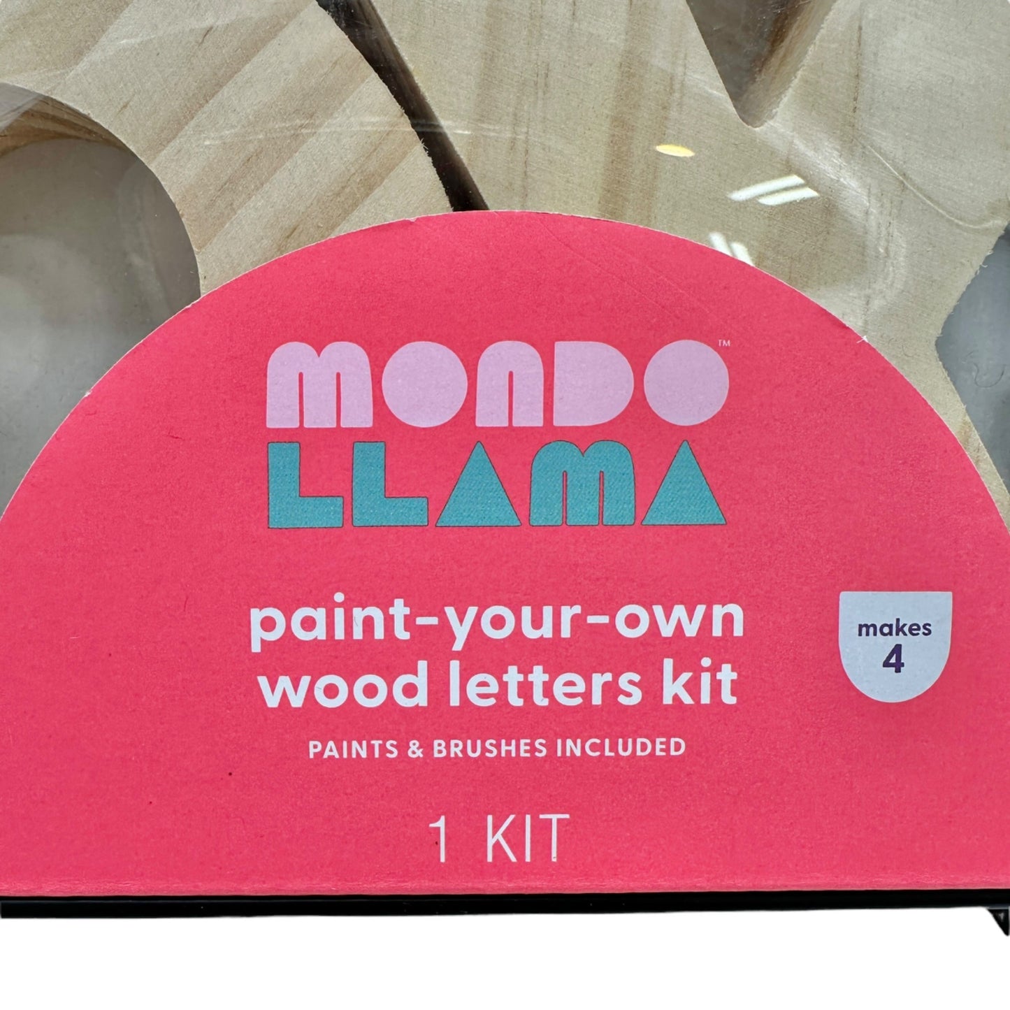 Mondo Llama Paint-Your-Own XOXO Wood Letters Kit Paints Brushes Valentines Love