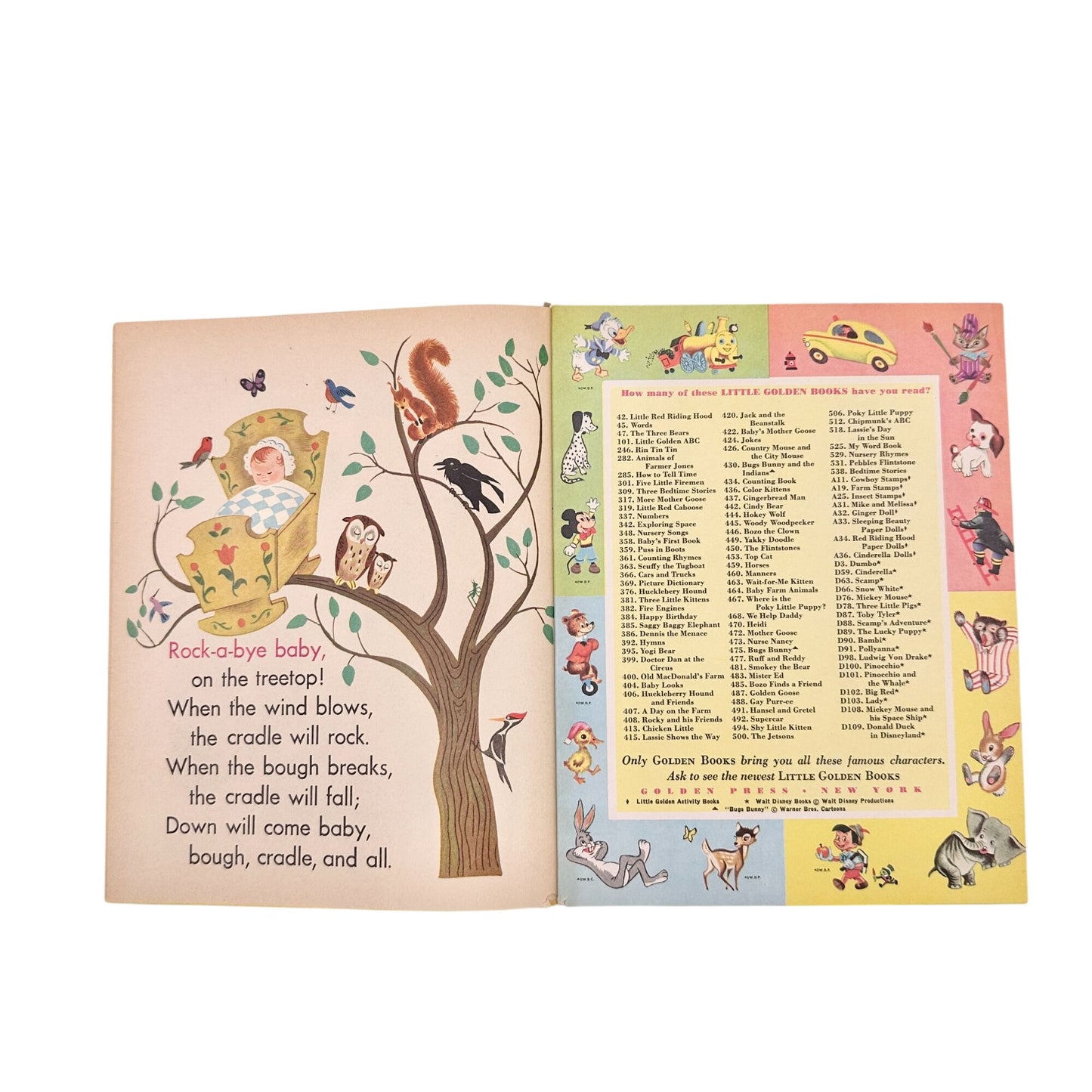1948 Little Golden Book Babys Mother Goose Pat-A-Cake 422 Battaglia Illustration