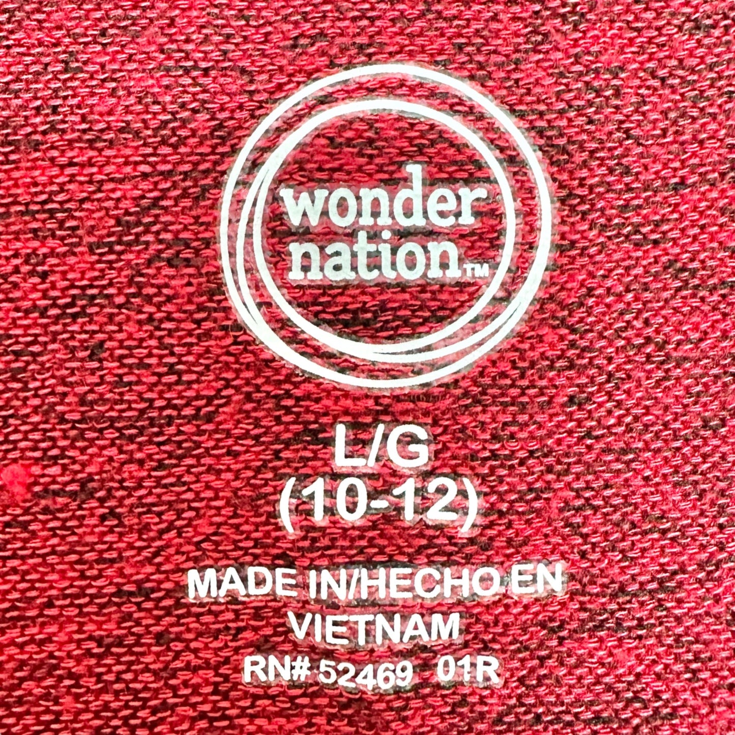 Wonder Nation Top Girls L (10-12) Red Black Crew Neck LS Knot Bottom EUC