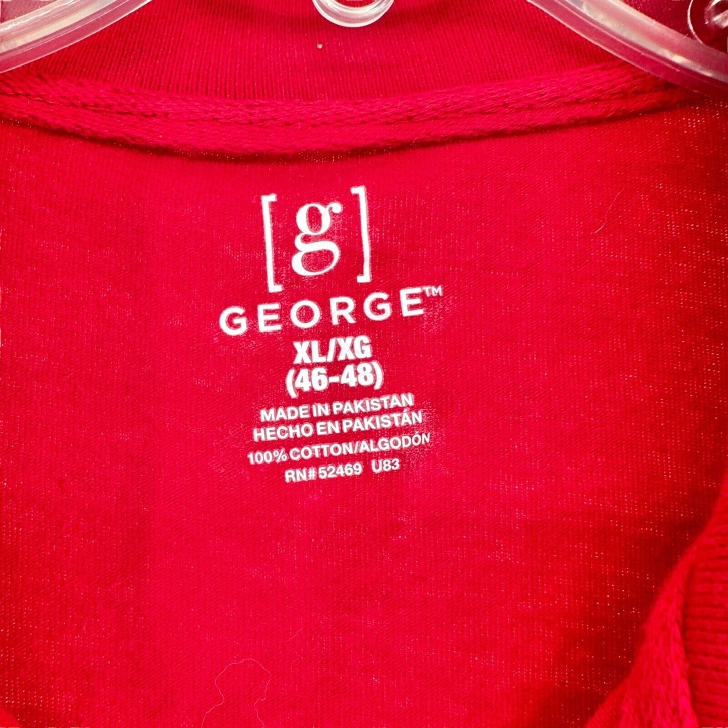 TWO George Mens XL 46-48 Polo Style Shirts 1 Red 1 Black Short Sleeve