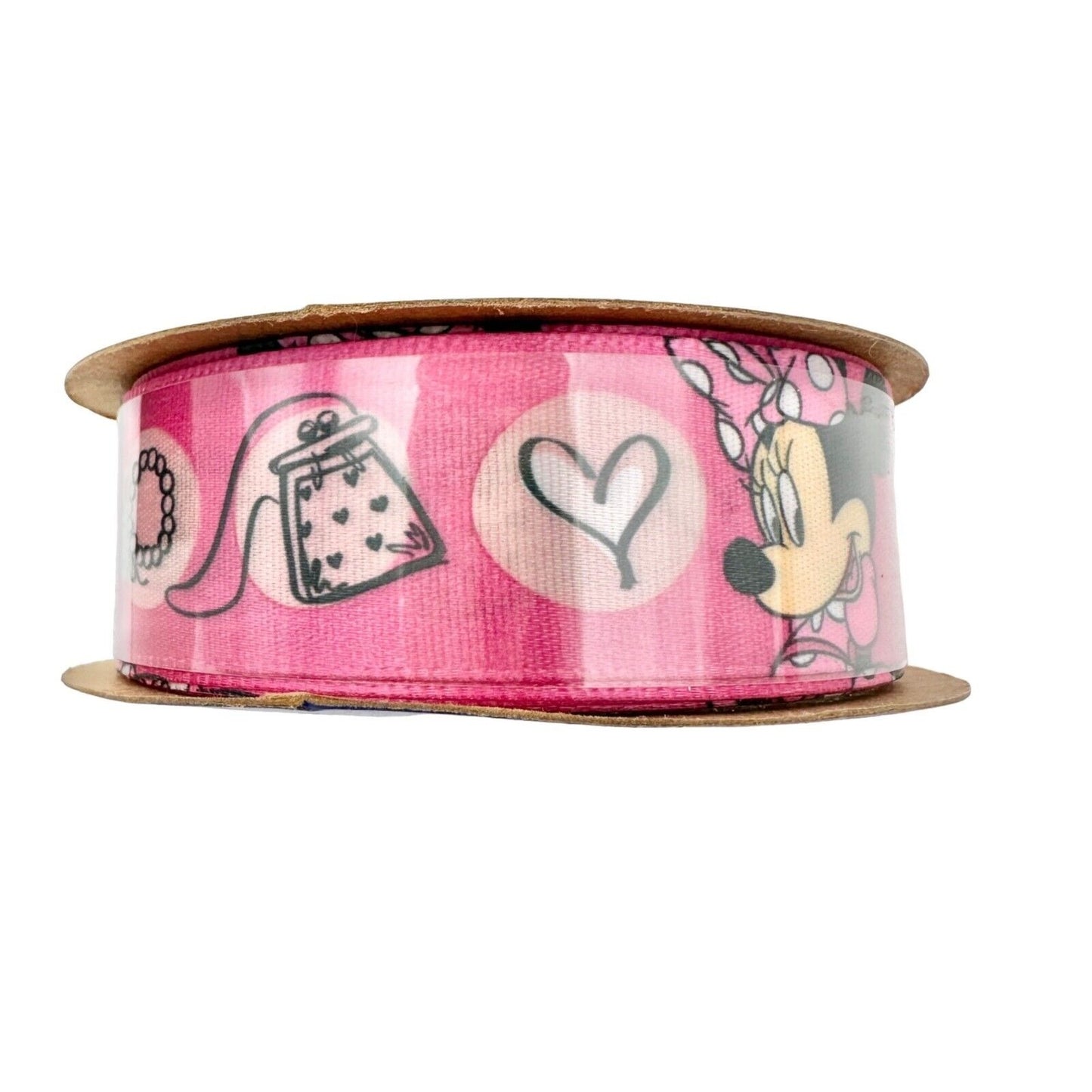 Offray Lot of 15 Spools Ribbon 7/8 inch x 9 feet Pink Minnie Mouse NEW