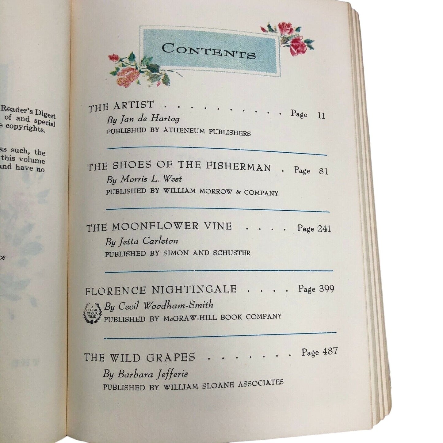 Antique Book Reader's Digest Condensed Books Summer 1963 Various Novels