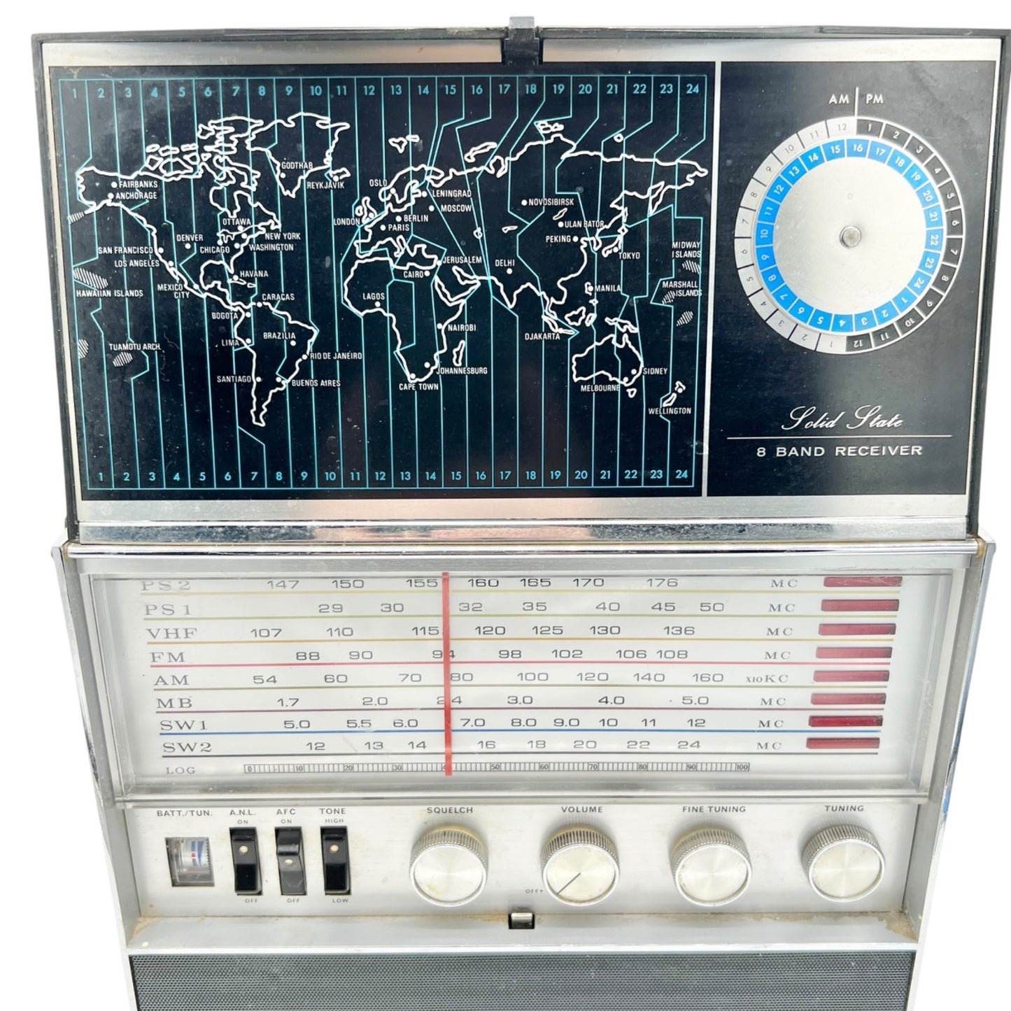 Vtg Aircastle Solid State 8 Band Receiver Model 162F1 World Radio w Antennas