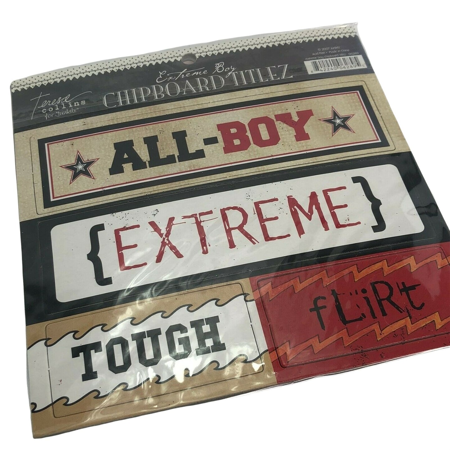 Chipboard Titlez Extreme Boy 1 pkg DUDE Charmer Favorite Scrapbook Mirrors