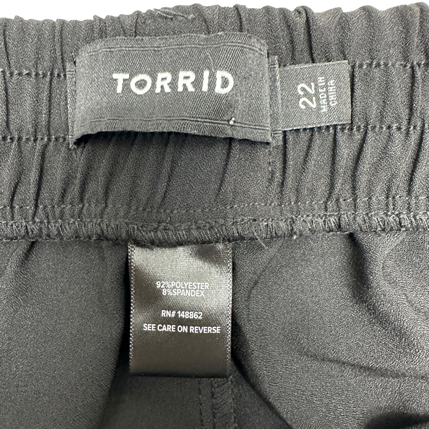 Torrid Dress Pants Womens 22 Black Wide Leg Elastic Waist Zip Up Pockets