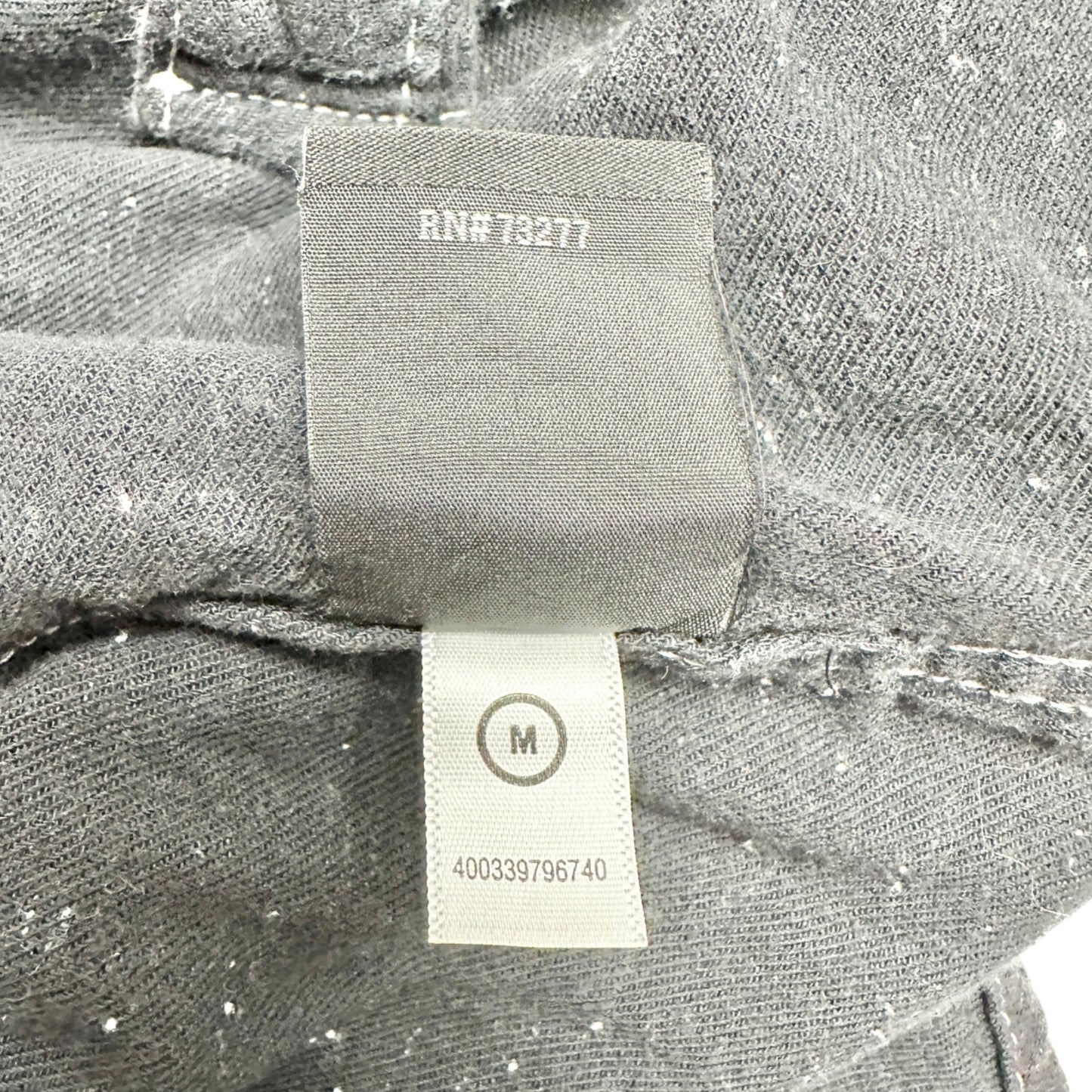 Rock & Republic Shirt Mens M Button Front Collared LS Roll Tab Black Gray White
