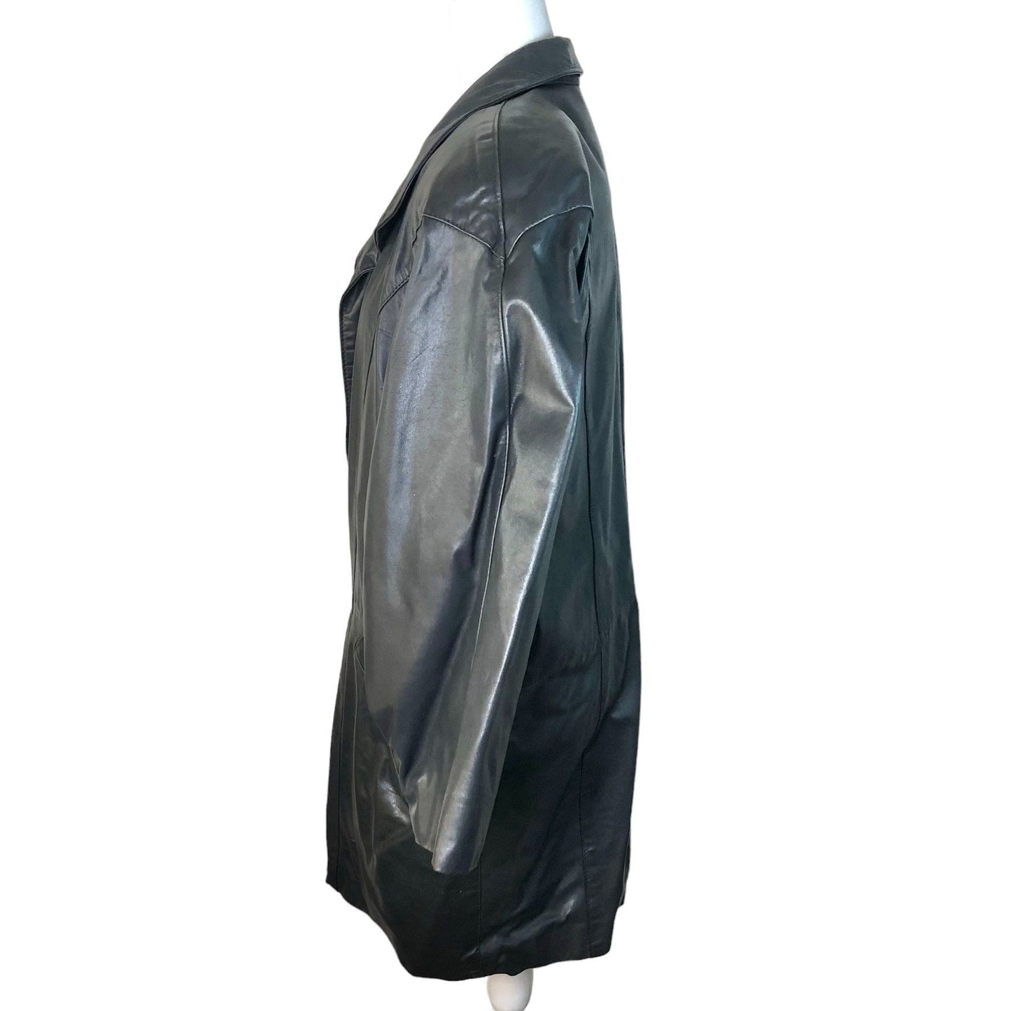 Gino di Giorgio Jacket Womens M Black Genuine Leather Short Pockets