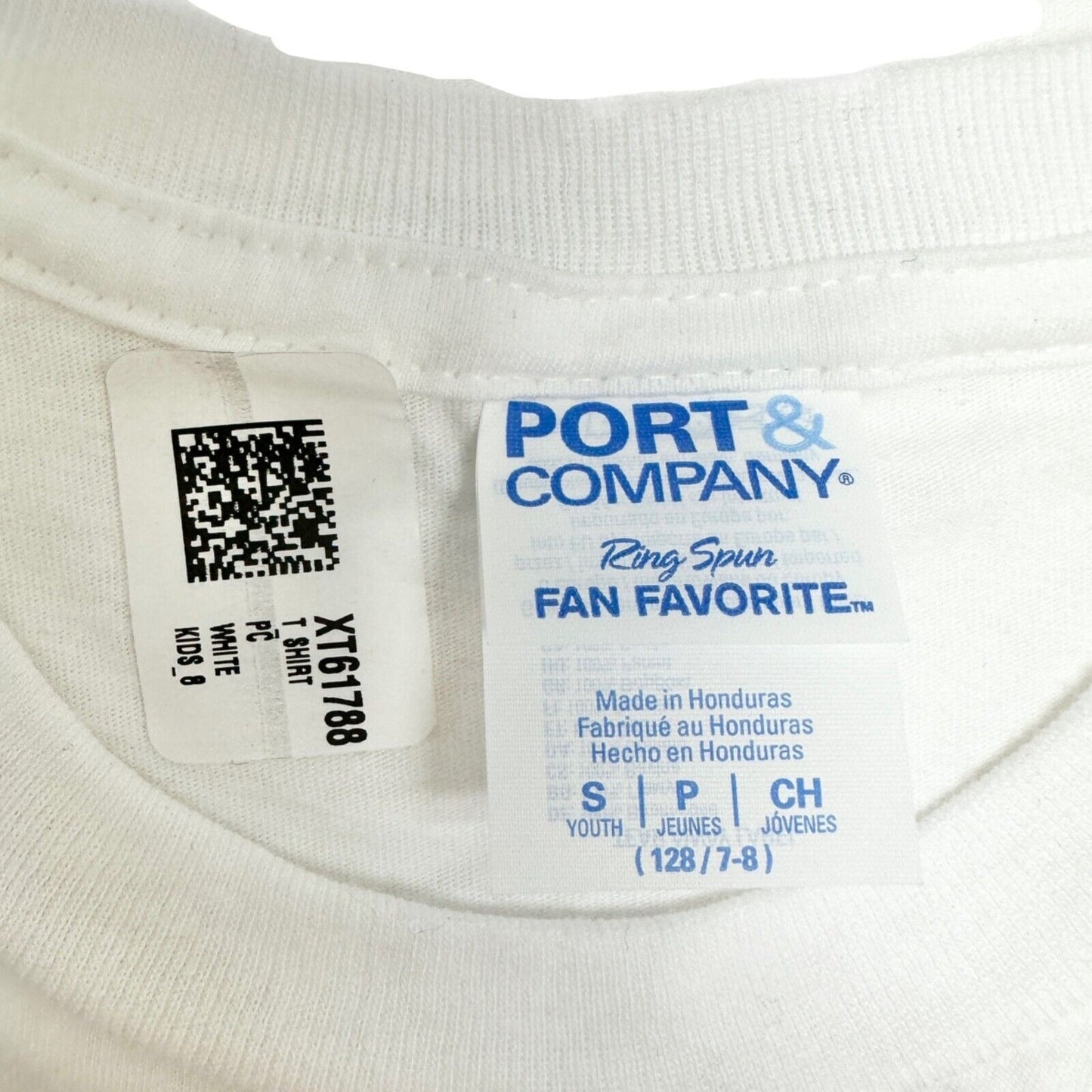 Port & Company Tshirt Child's Small White Canada Short Sleeve Crew Neck New