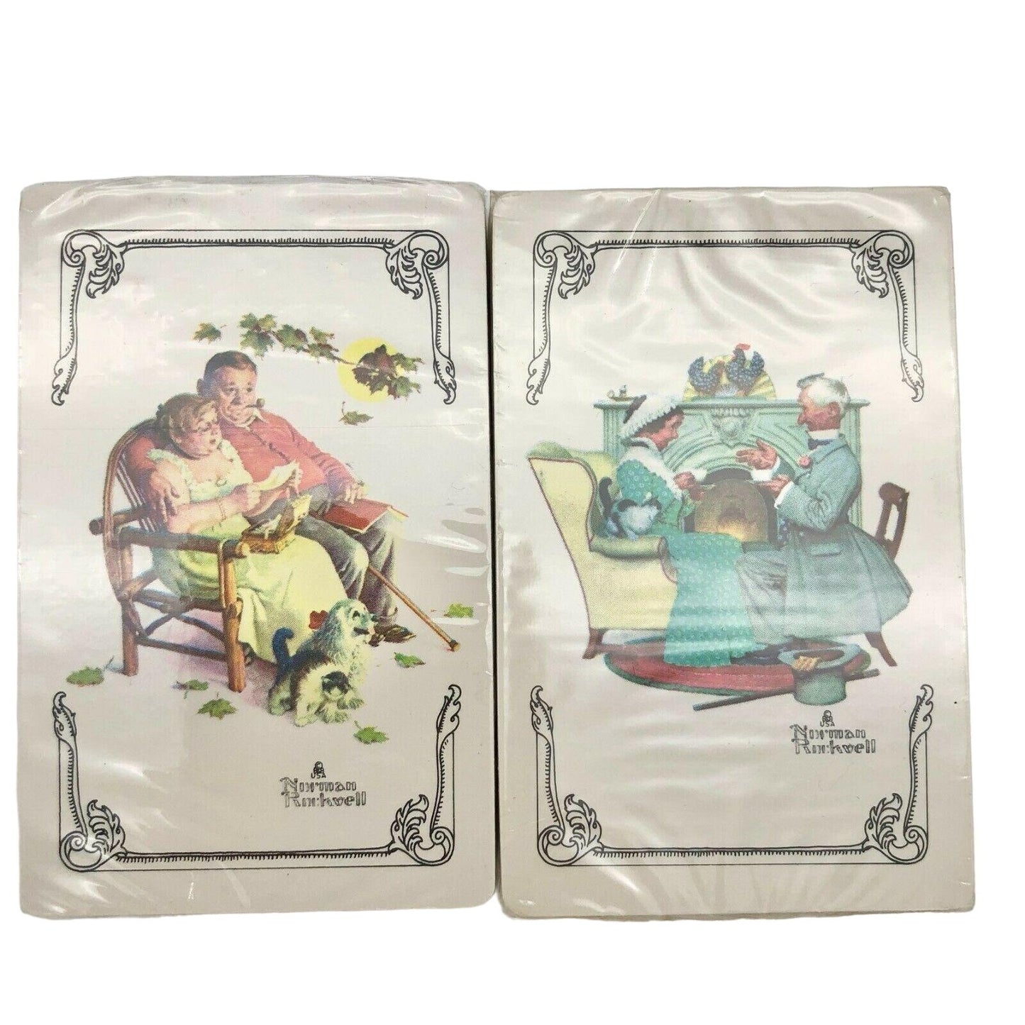 Norman Rockwell 4 Vintage Sealed Card Decks Older Couple Playing Cards