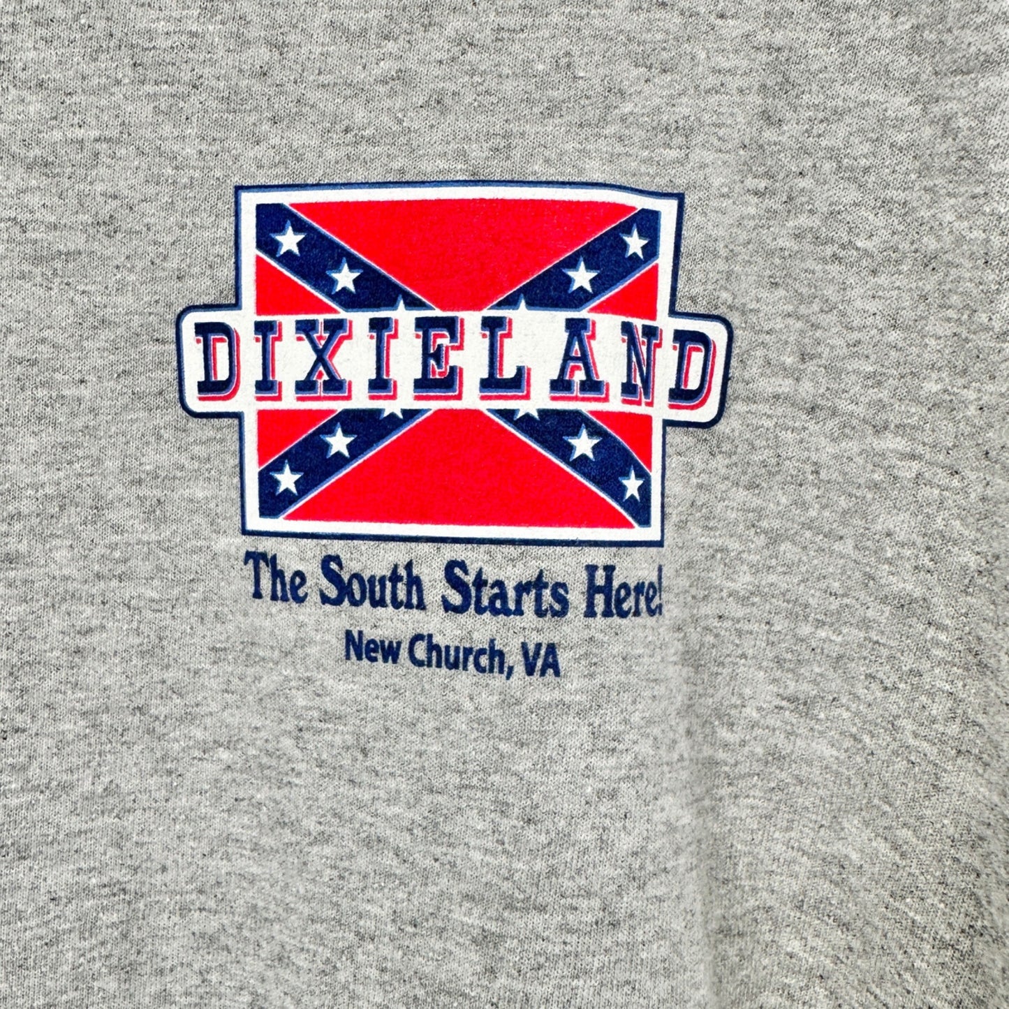 Gildan T-Shirt Unisex 2XL Gray Dixieland The South Starts Here New Church VA