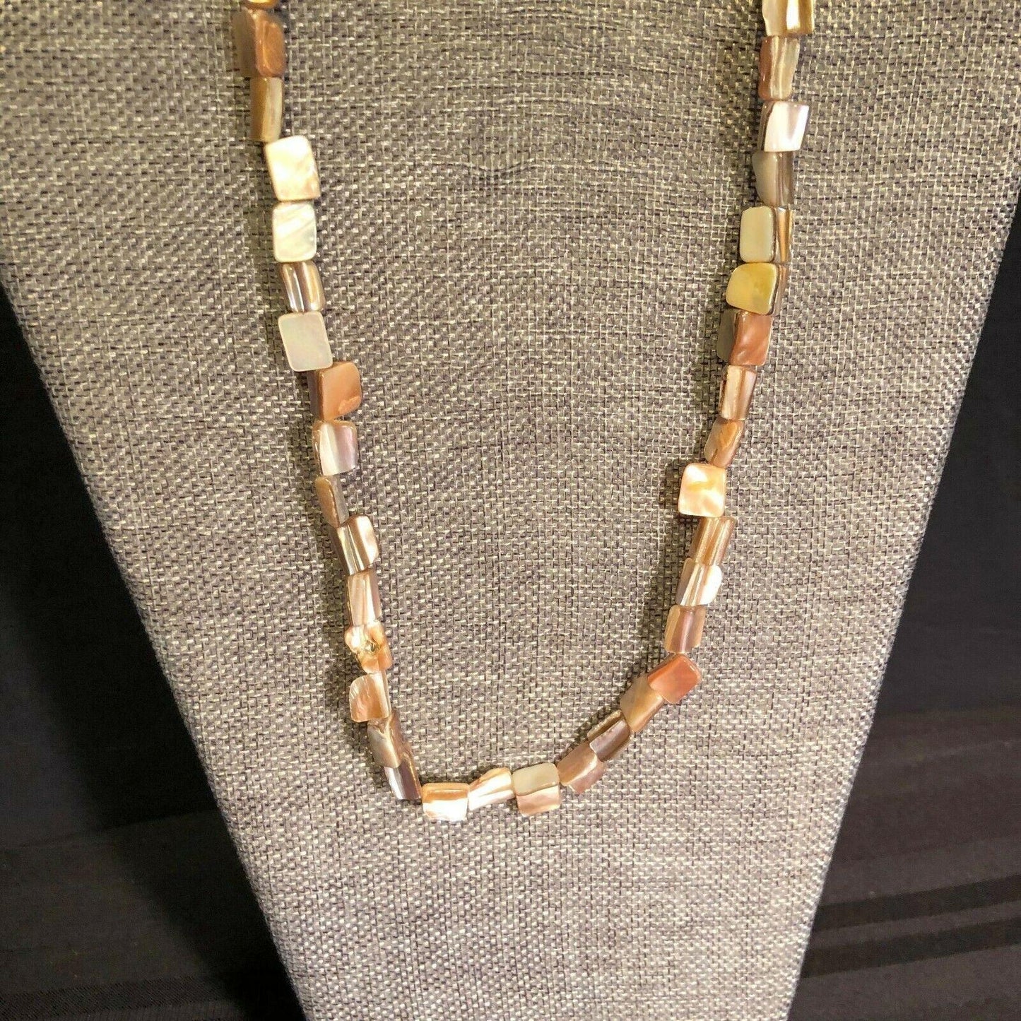 Abalone 18 inch Necklace and 9 inch Bracelet Silvertone Jewelry Set