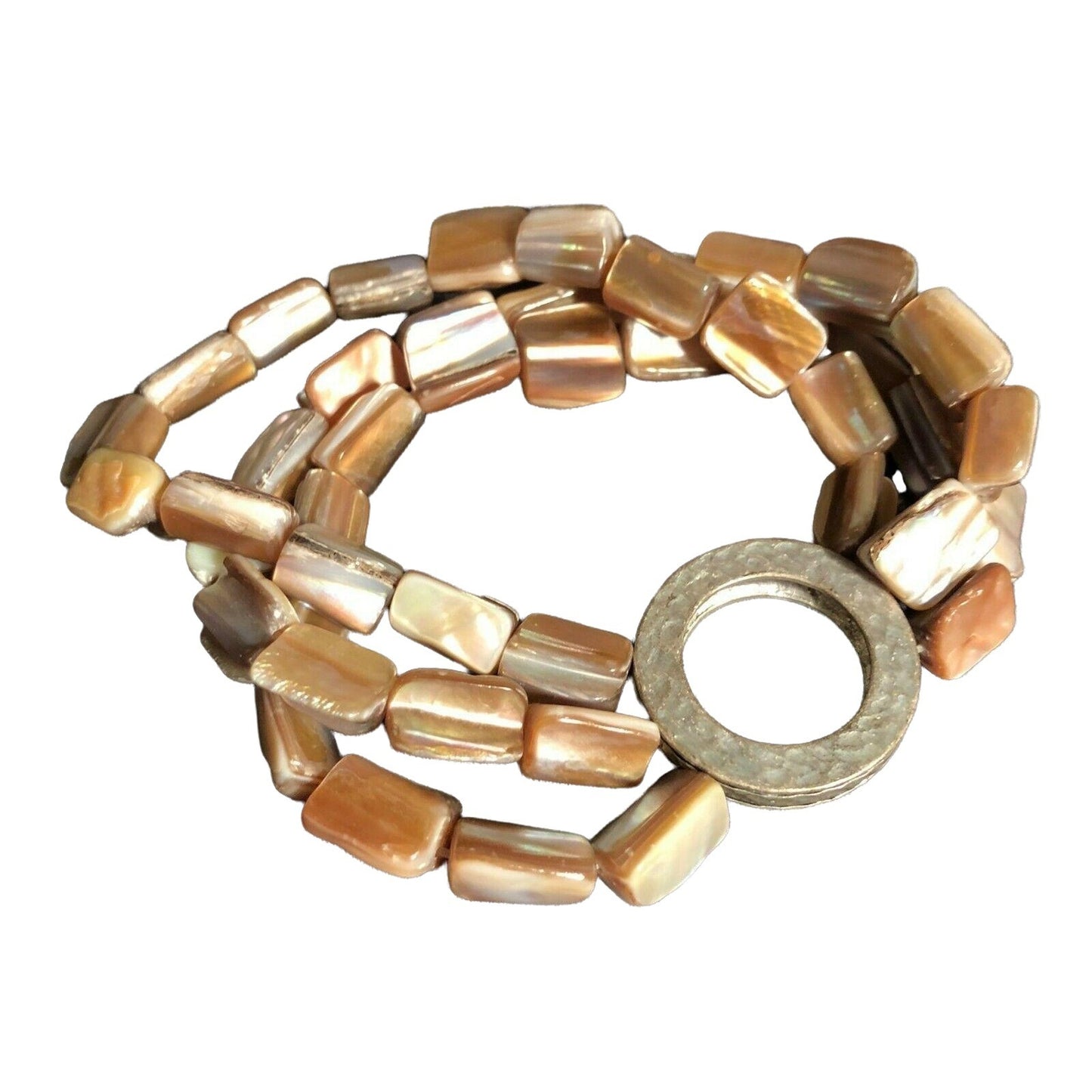 Abalone 18 inch Necklace and 9 inch Bracelet Silvertone Jewelry Set