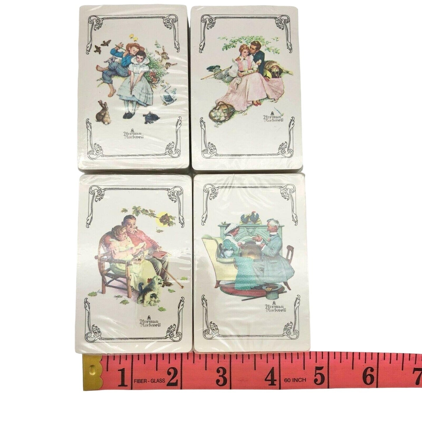 Norman Rockwell 4 Vintage Sealed Card Decks Older Couple Playing Cards