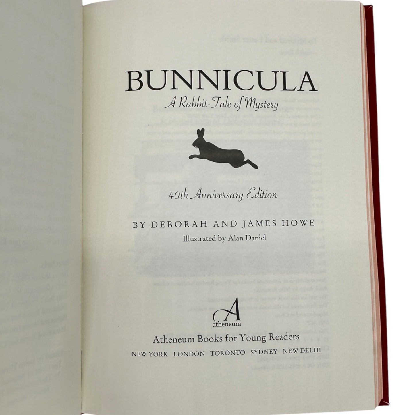 Bunnicula 40th Anniversary Edition Hardcover By Deborah & James Howe Velvet Red