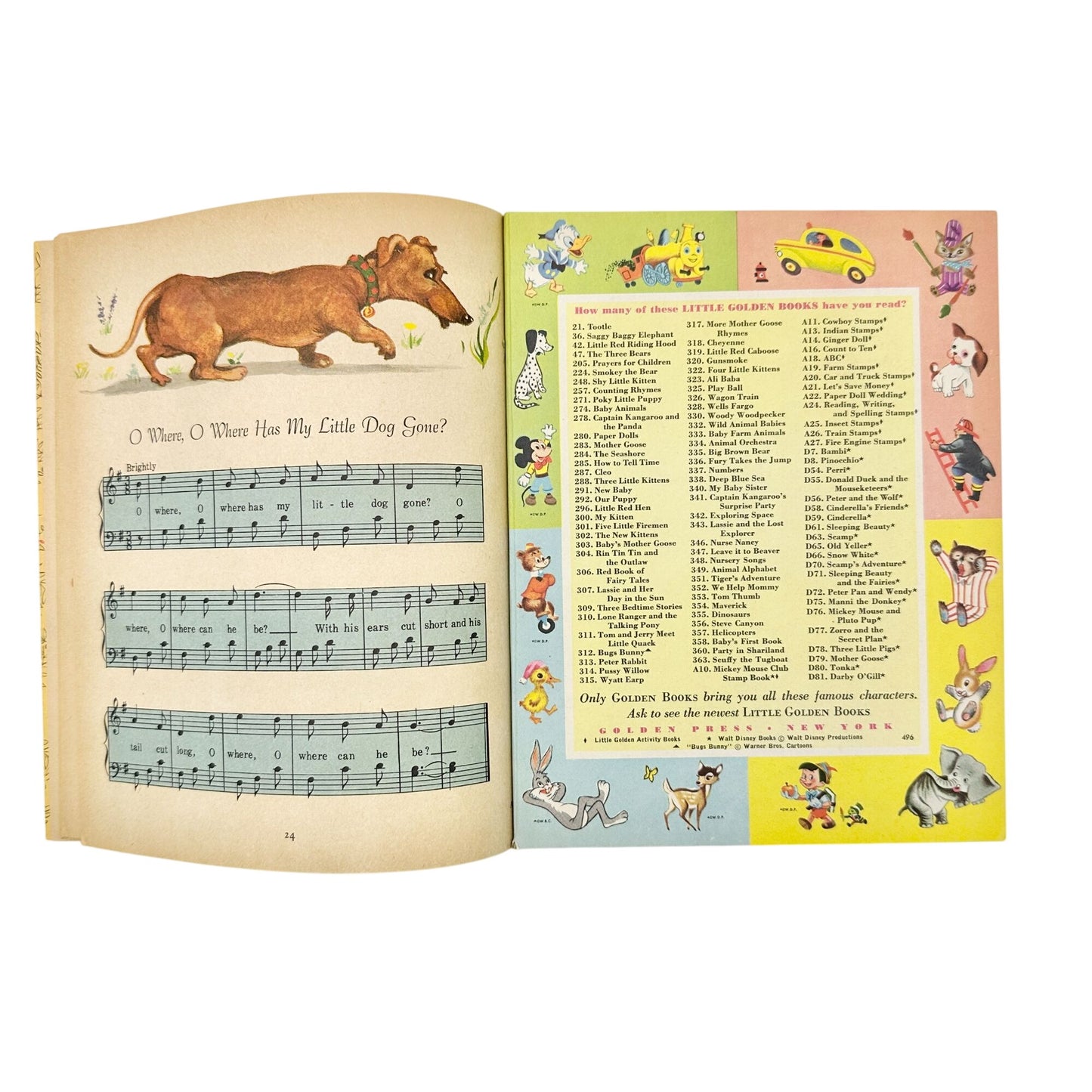 1959 Little Golden Book Nursery Songs 14 Childhood Favs Saviozzi Illustrations