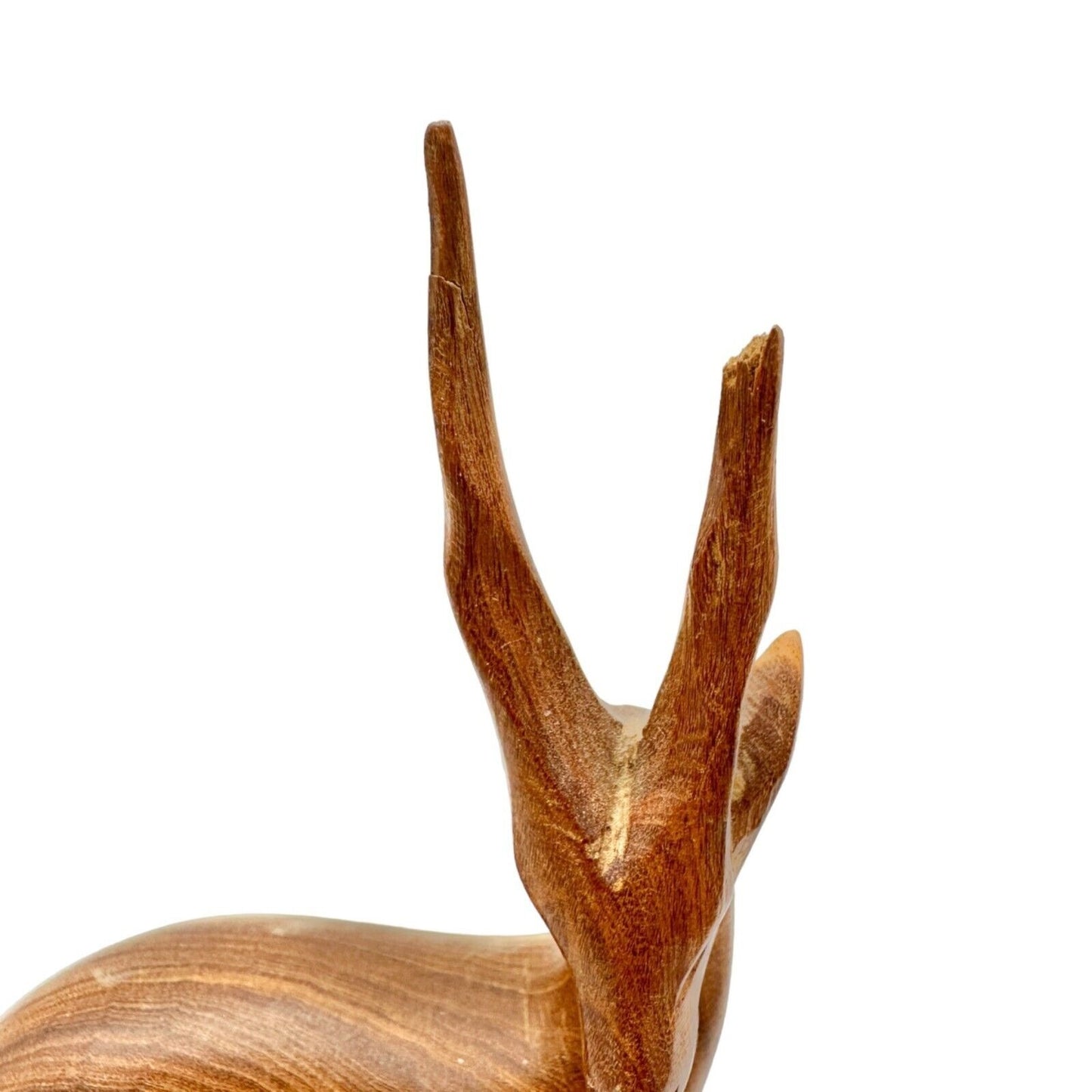 Set of 3 Wooden Animal Figures Elephant Ox Antelope Hand Carved in Kenya