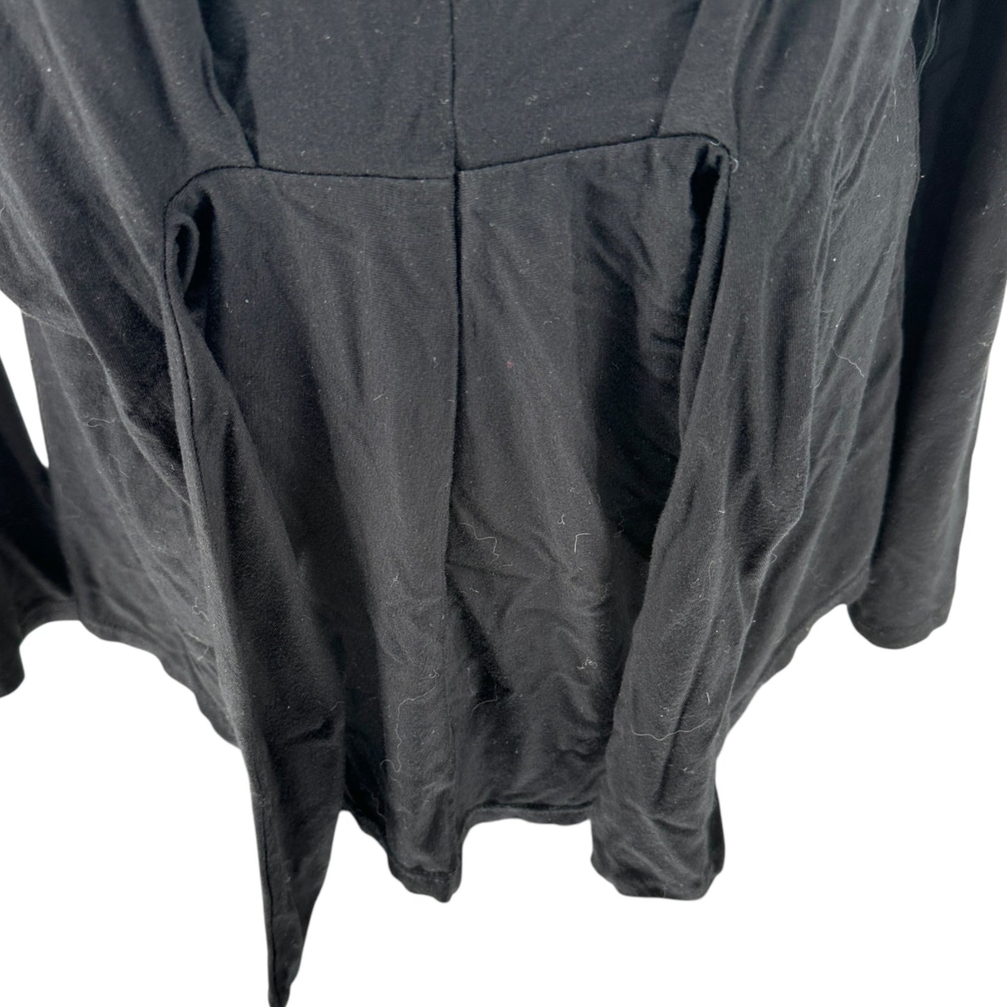 Neiman Marcus Top Womens M Black Long Sleeve Knot Front Lightweight Soft Comfort