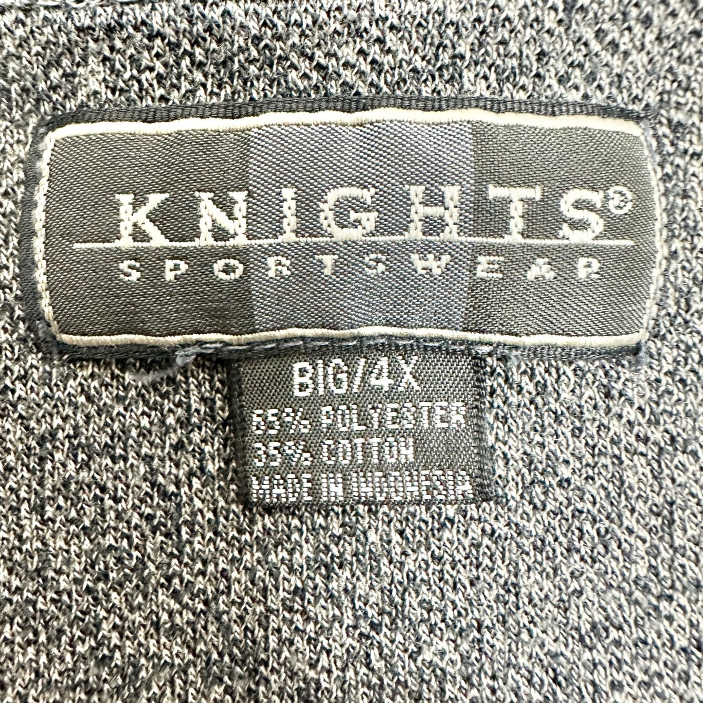 Knights Sportswear Polo Shirt Mens Big 4X Grey Striped Polyester Cotton Blend