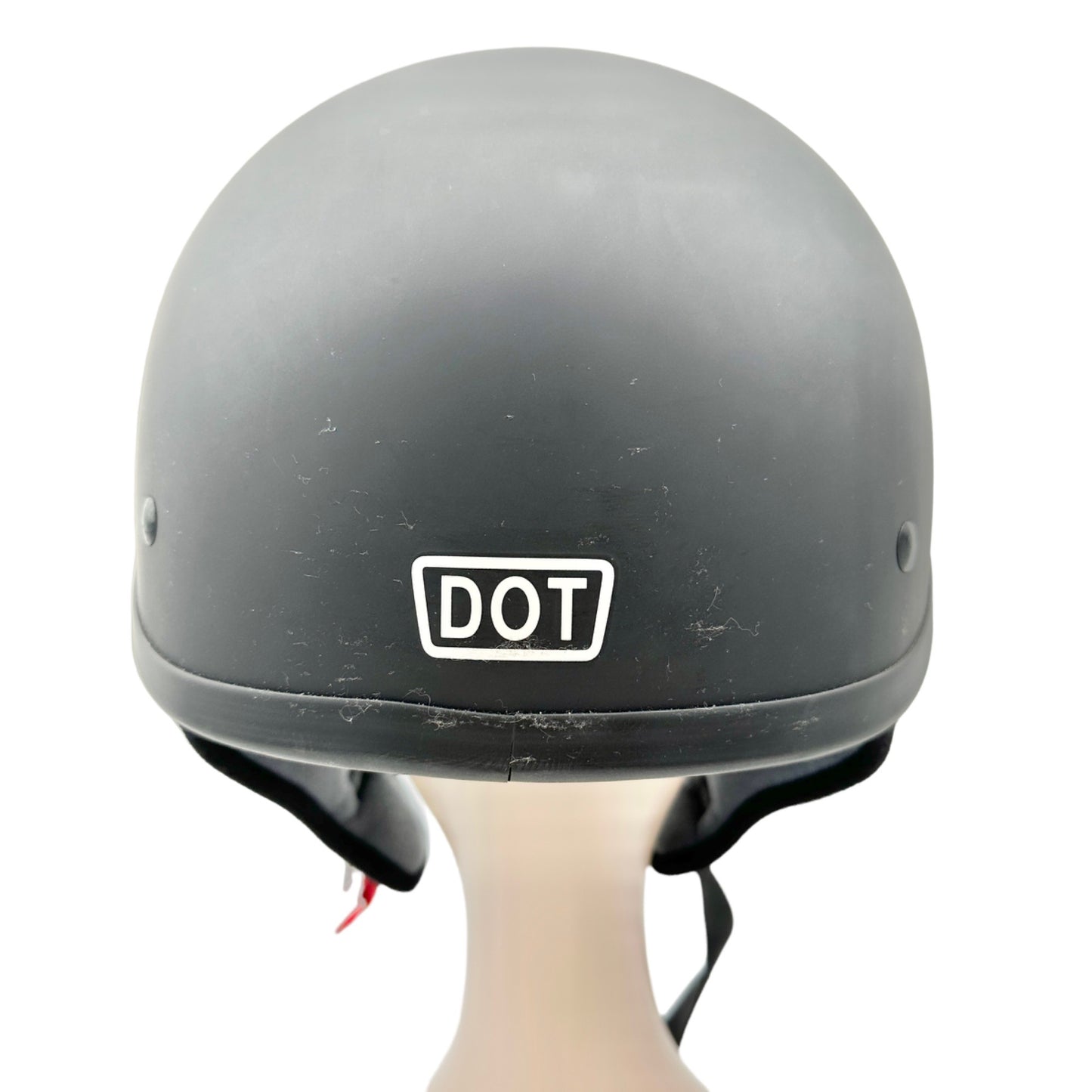 Adult XL DOT Approved Motorcycle Helmet Half Hood Black Adjustable Strap