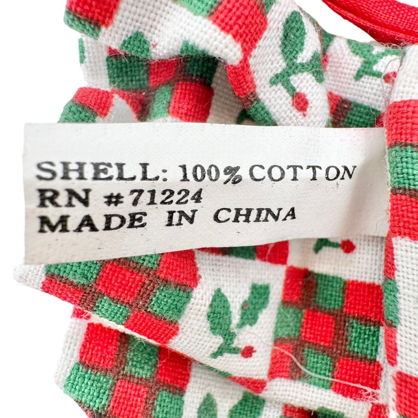 Basket with Removeable Bi-Fold Top White Red Lining Holly Berry Quilted Top EUC