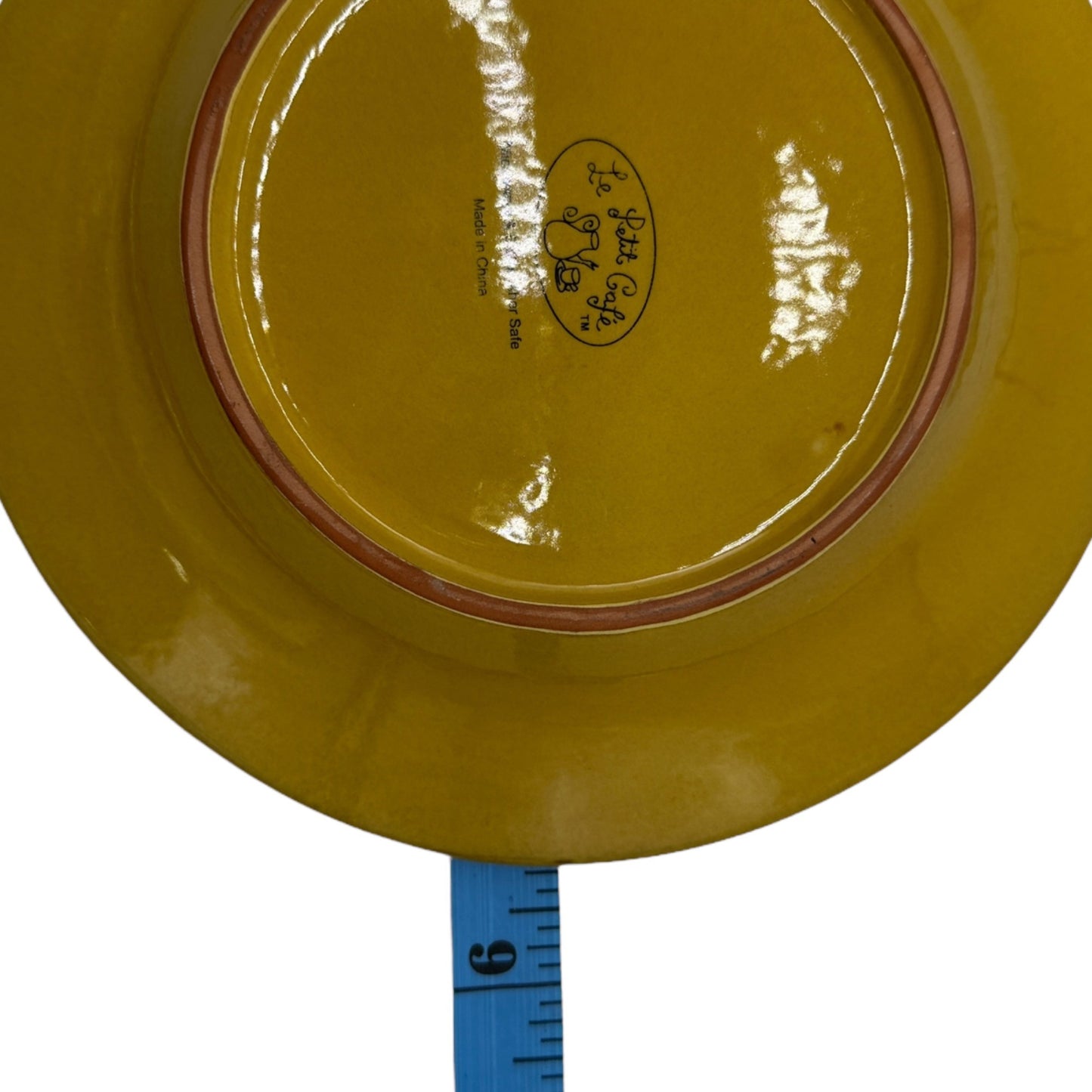 Le Petit Café Plate 8 inch Hand-Painted Yellow Floral Ceramic