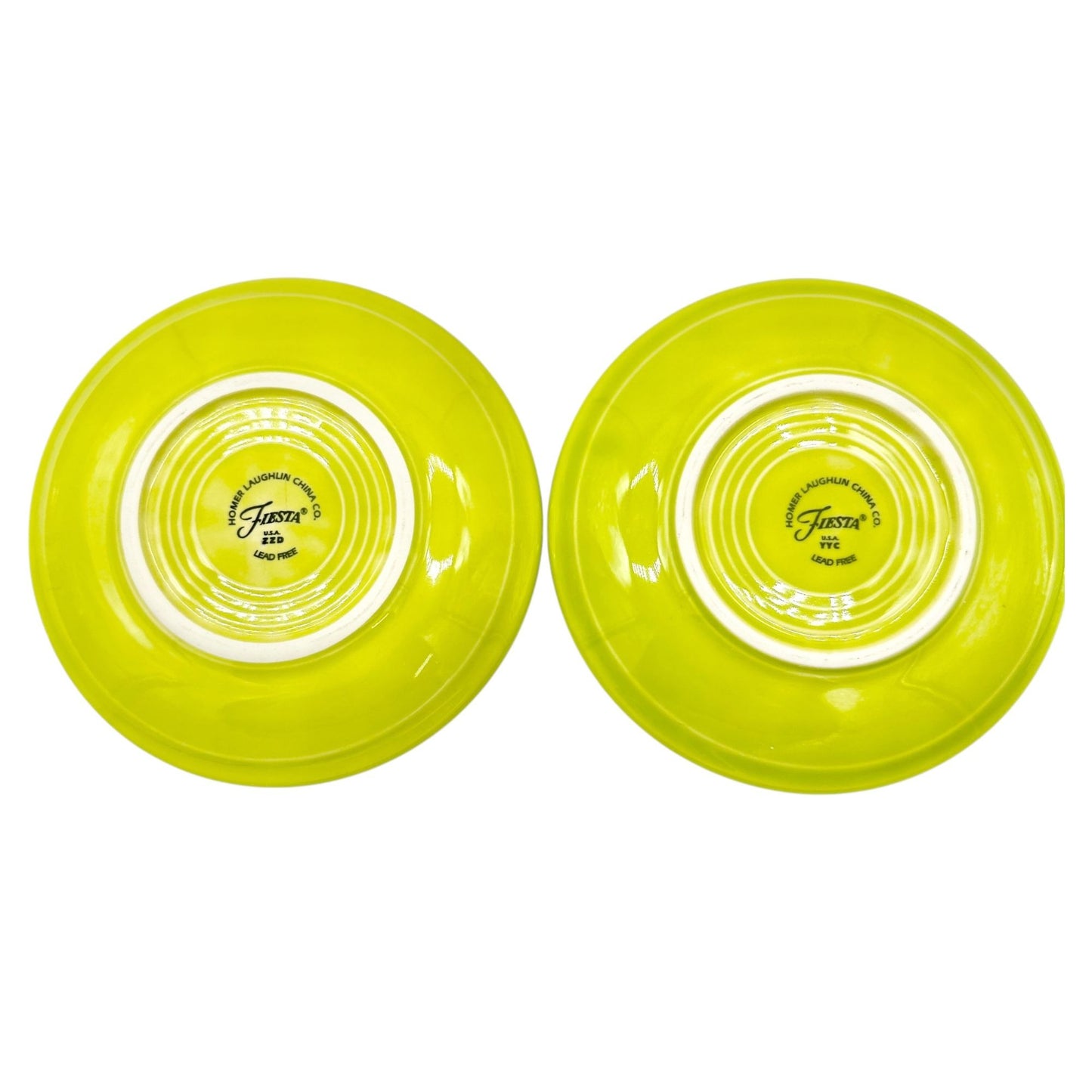 Fiesta Homer Laughlin Cup & 2 Saucers Set in Chartreuse Lead-Free Ceramic USA