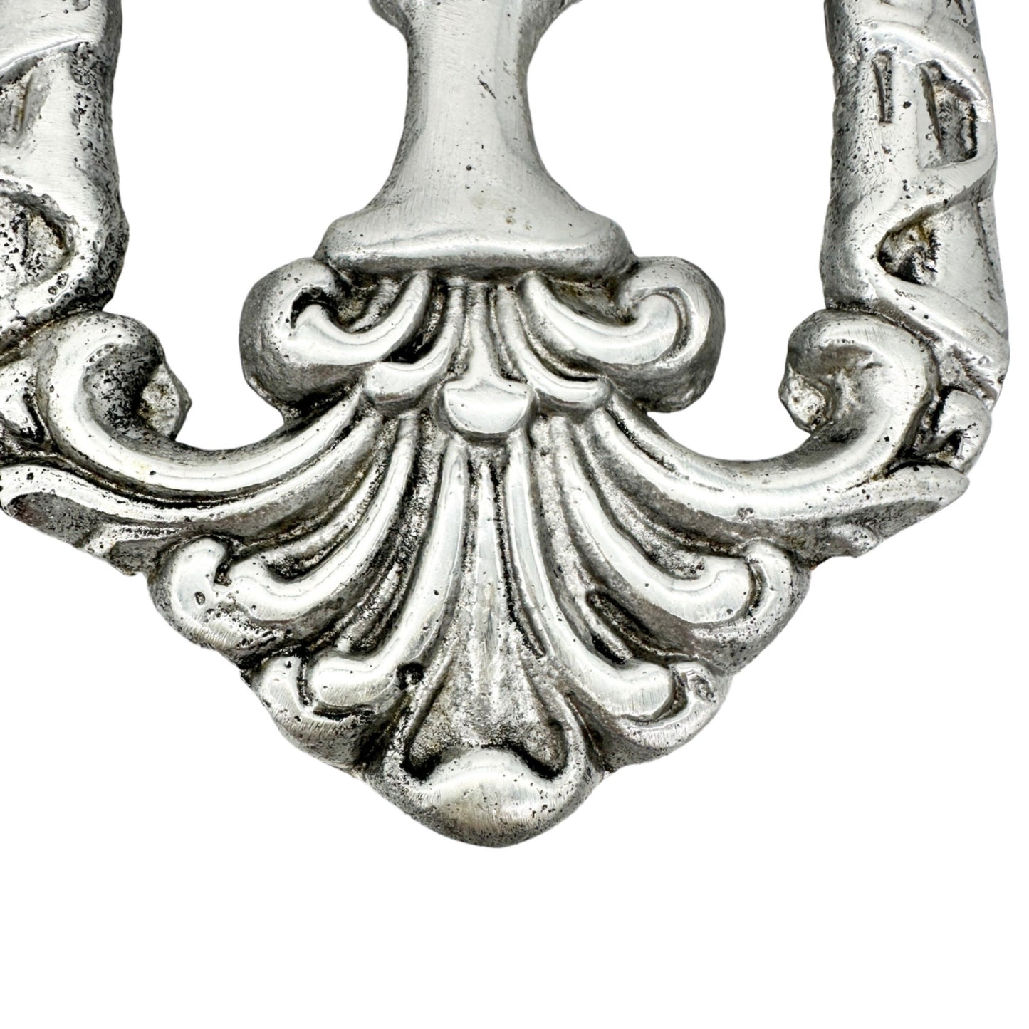 Set of 2 Ornate Trivets 10.5 x 5 Silver Scrollwork