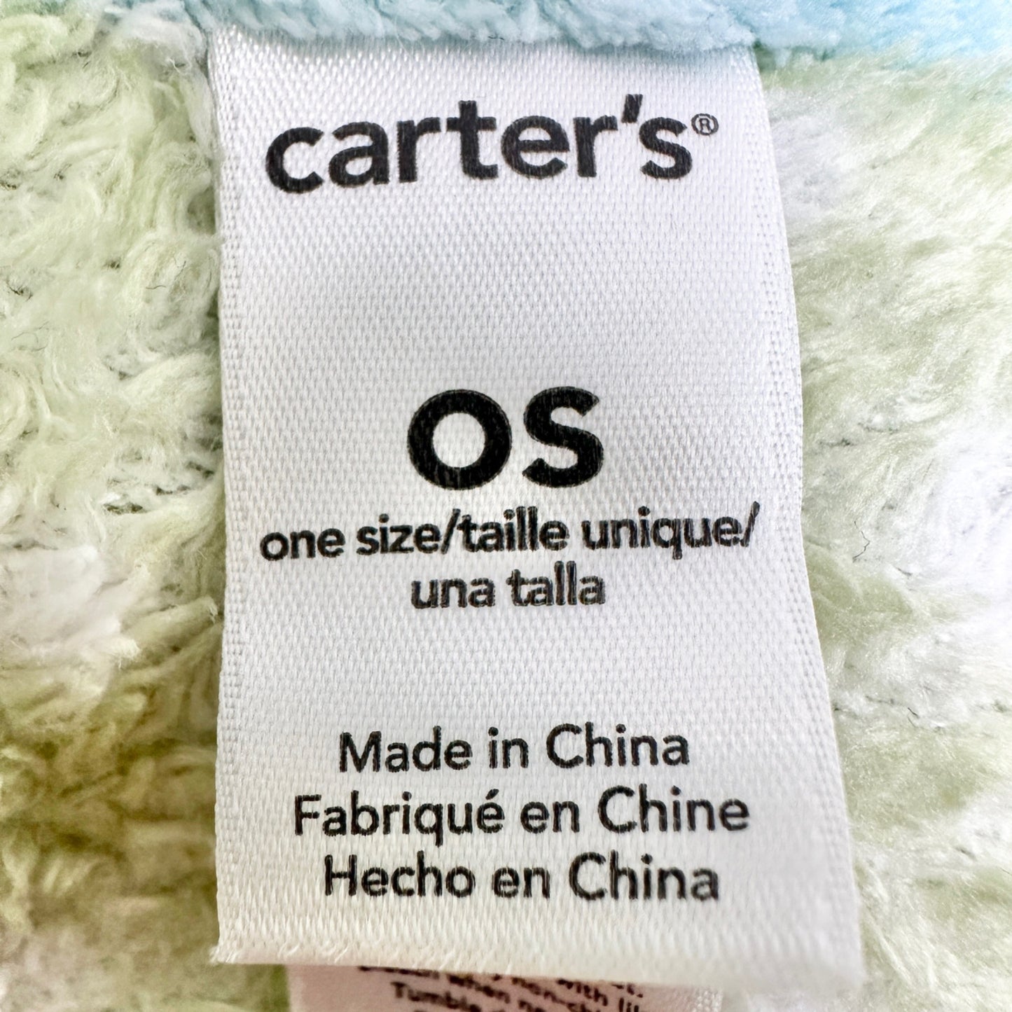 Carters Blanket One Size 40 x 30 Green Polka Dot Blue Elephant