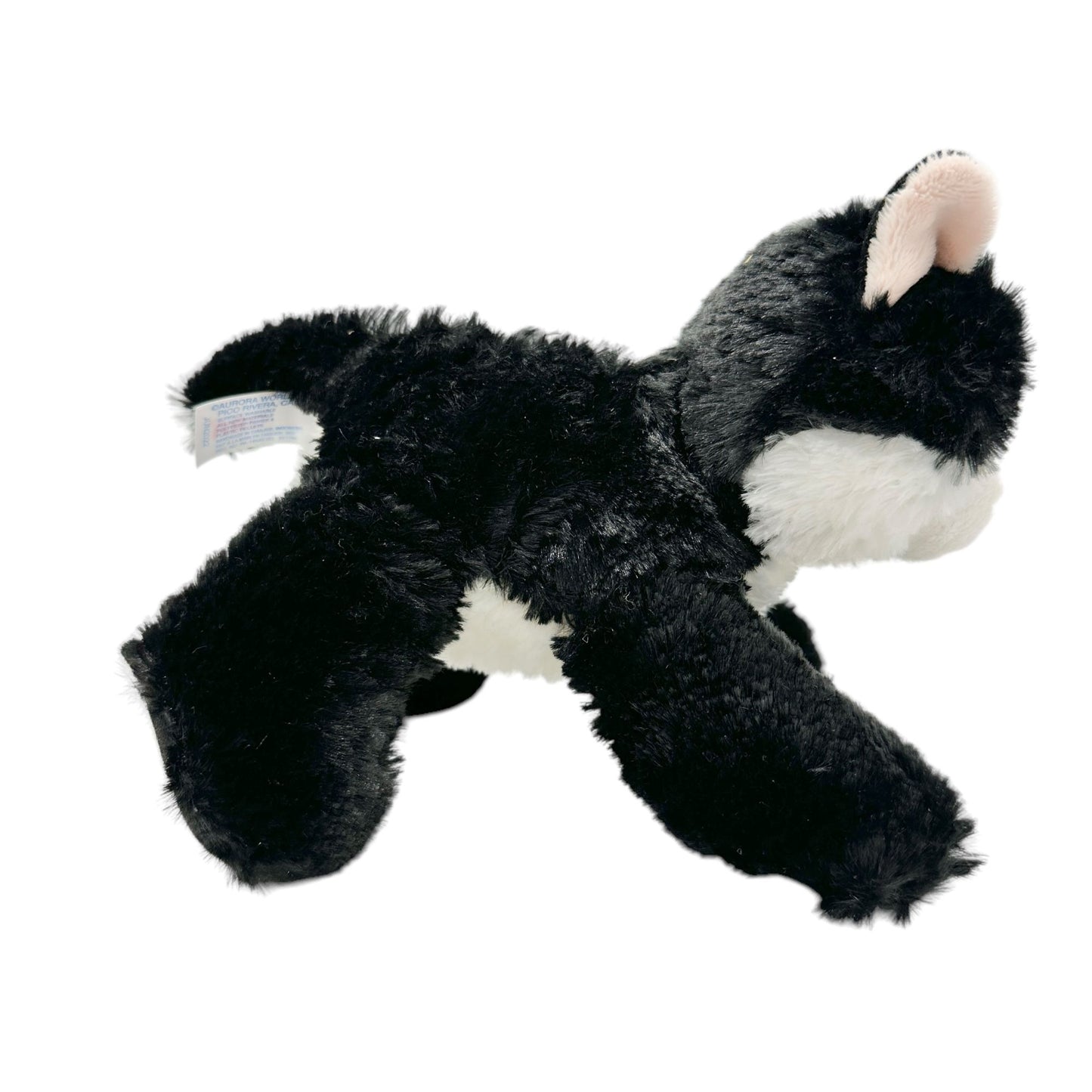 Aurora Black and White Cat Plush Stuffed Animal Toy Poly Fibers Plastic Pellets