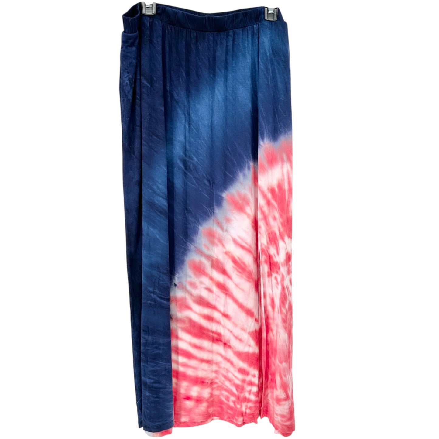 Lane Bryant Tie Dye Maxi Skirt Womens 18/20 Blue Red White Elastic Waist