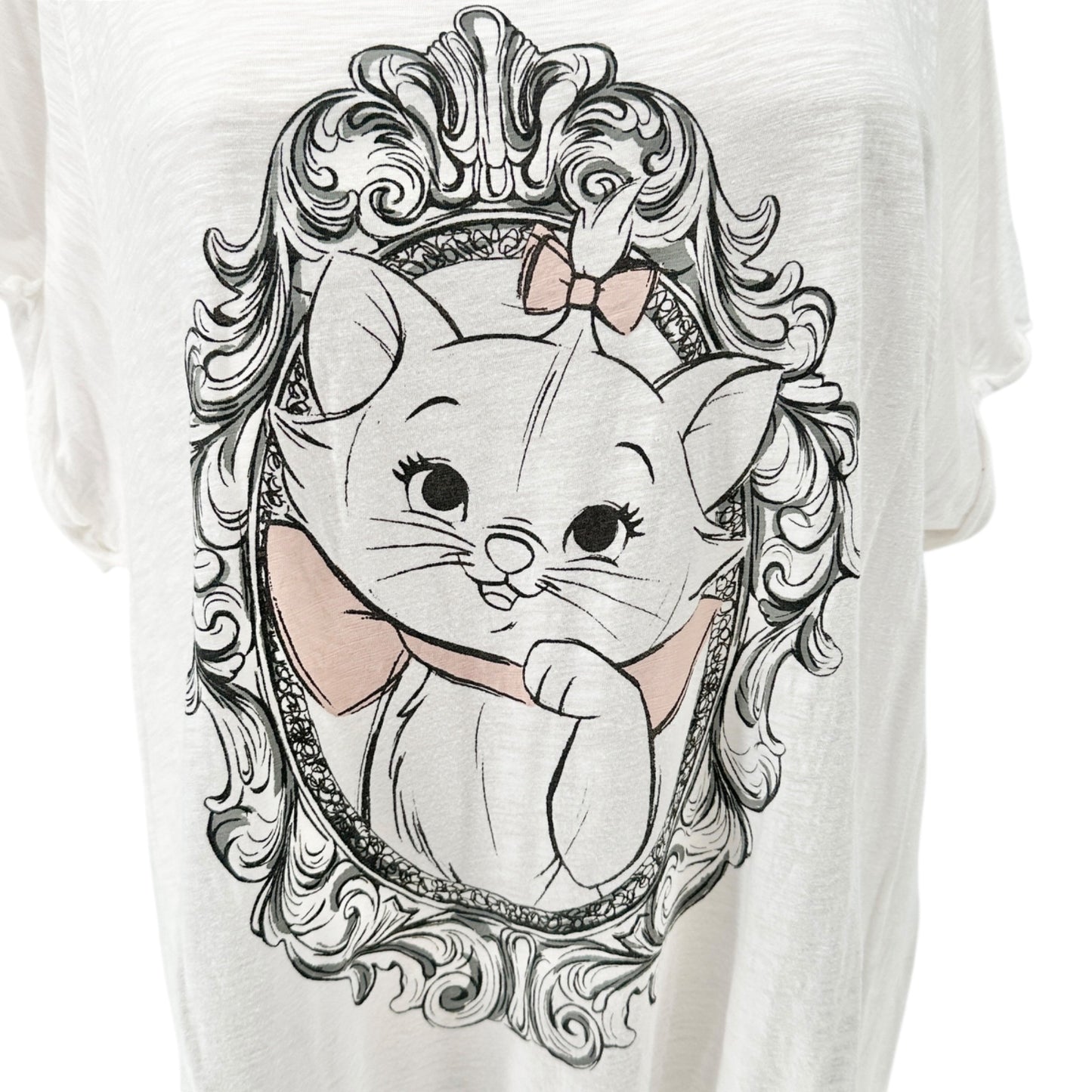 Disney Marie Aristocats Graphic T-Shirt White Loose Fit Size 3X Womens Loose Fit