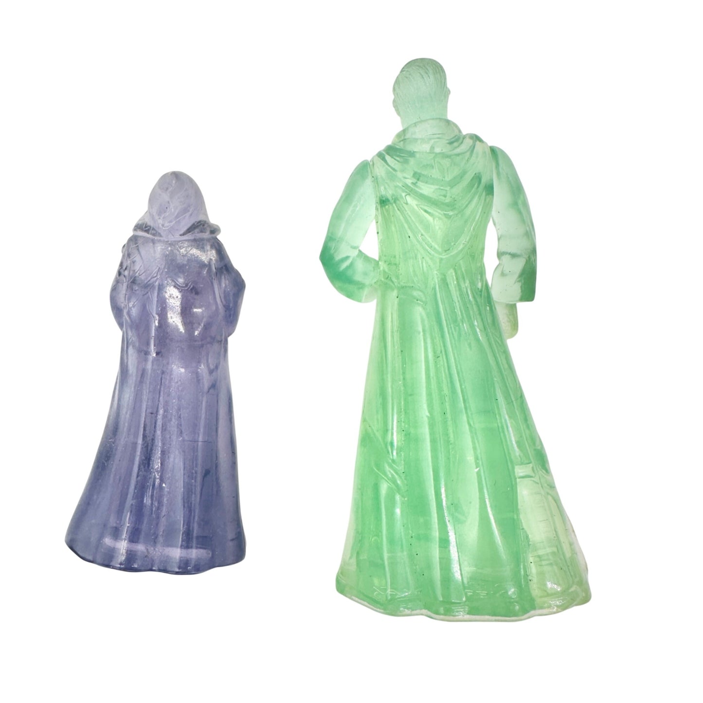 Vintage Star Wars Obi-Wan Kenobi Force Ghost Action Figure Set Of 2 Purple Green