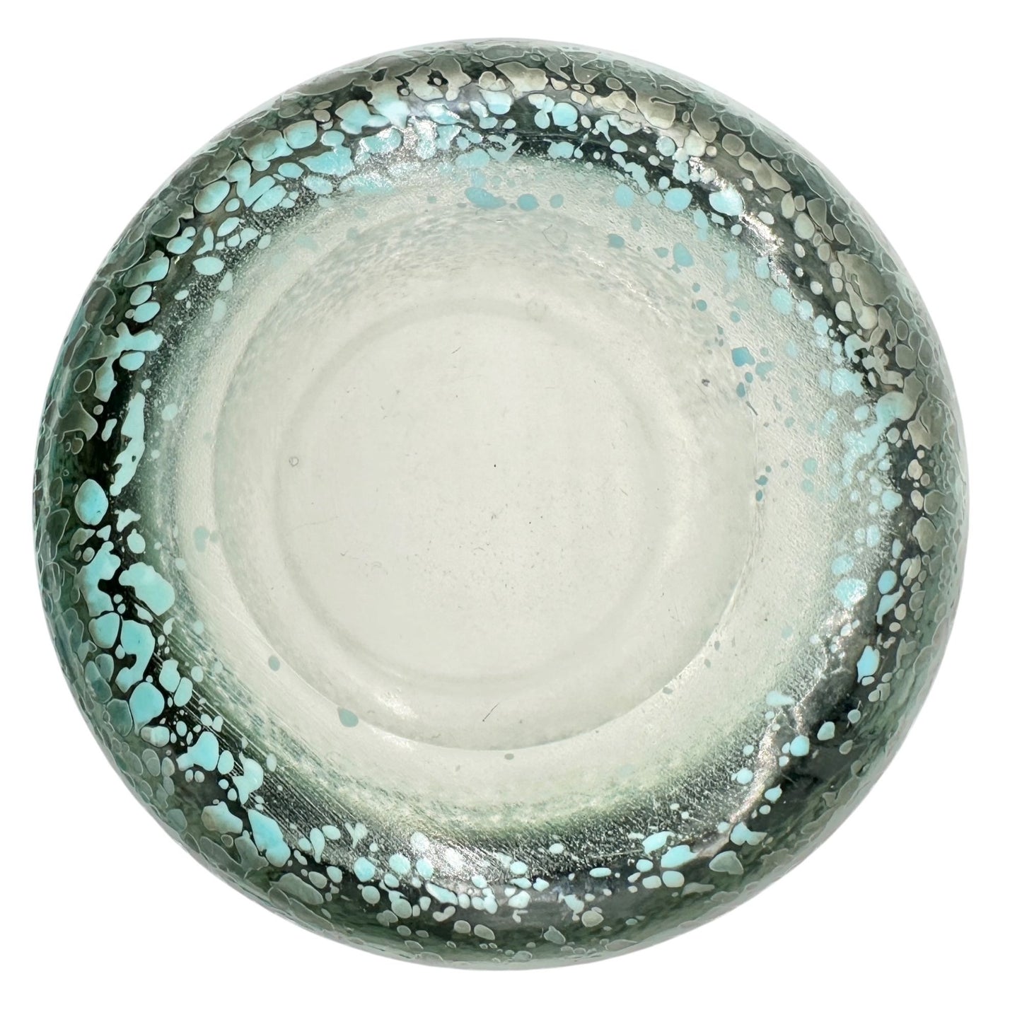 Glass Tumbler Green Speckled Design 12 Oz Unique Hand Blown Artisan Glassware