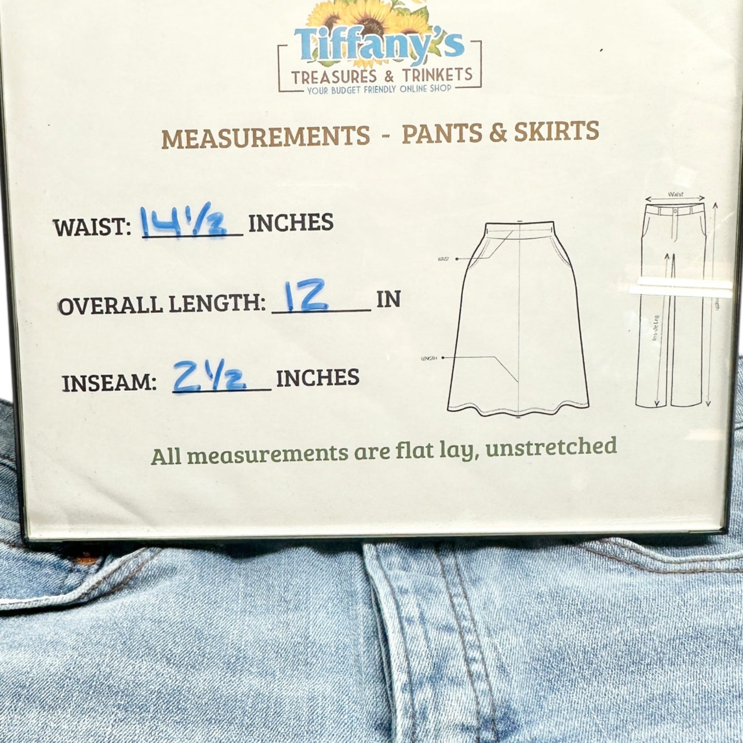 True Craft Denim Shorts Womens Size 8 High-Rise Shorty Distressed Light Wash