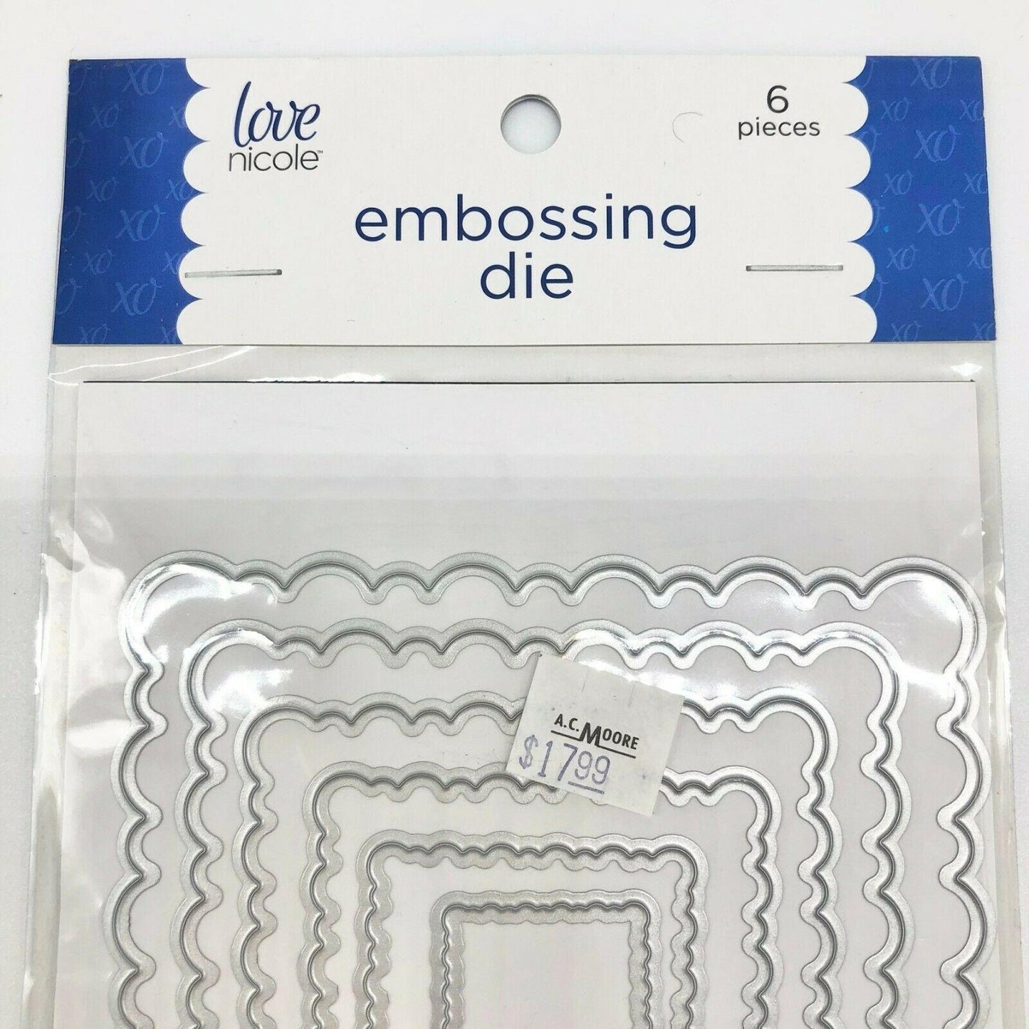 Love Nicole Embossing Die 6 Pieces Wavy Squares STC0278 New