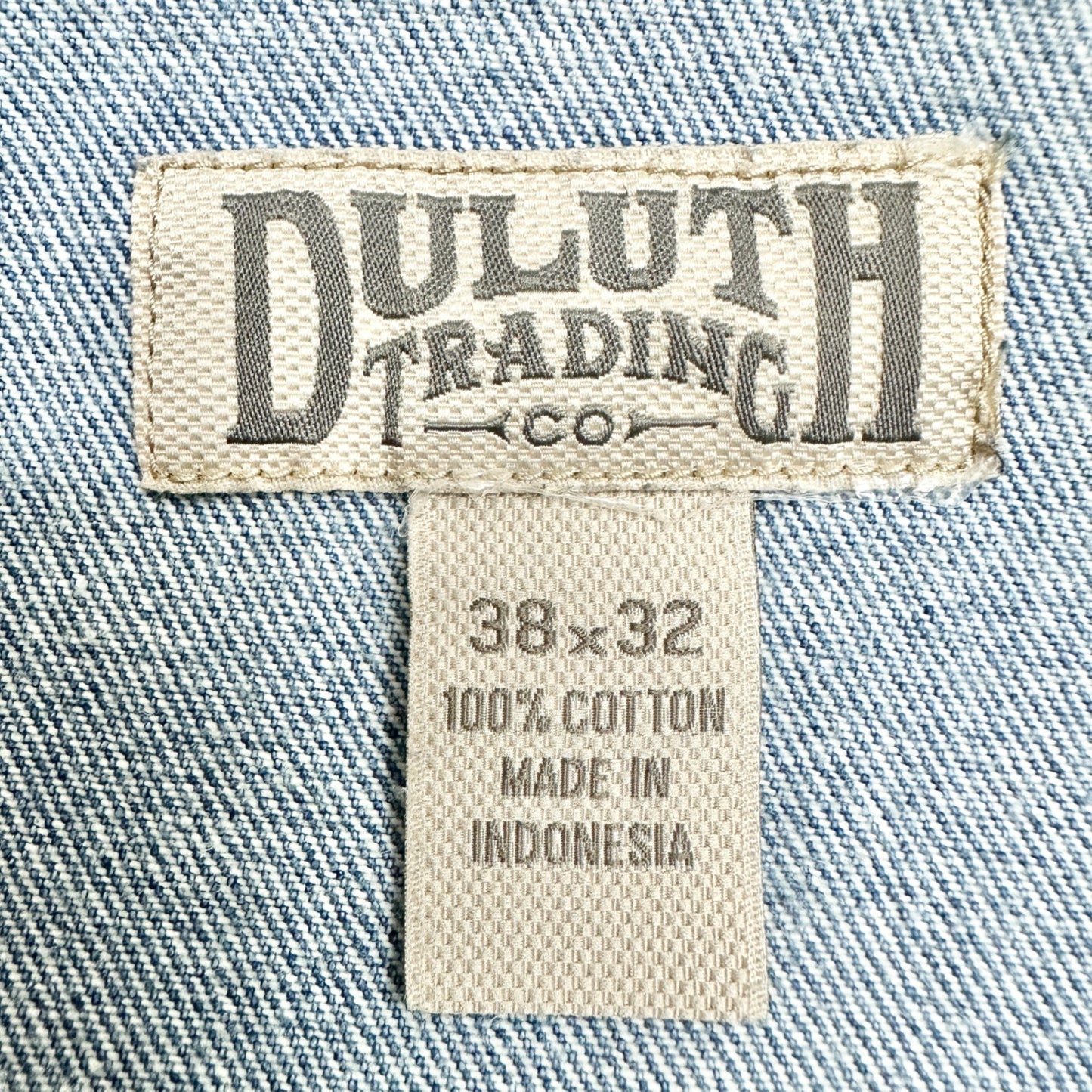 Duluth Trading Co Relaxed Fit Jeans Mens 38x32 Light Blue Cotton Denim Pockets