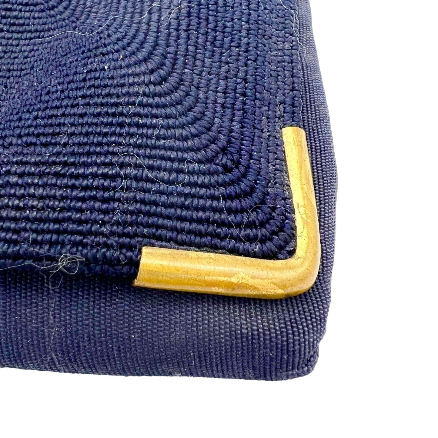 Genuine Corde Purse Blue 8.5 x 5 Clutch Snap Closure Inside Pocket Brass Corners