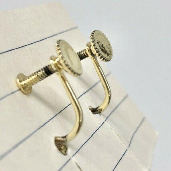 Vintage Goldtone Spherical Bead Screw Back Earrings