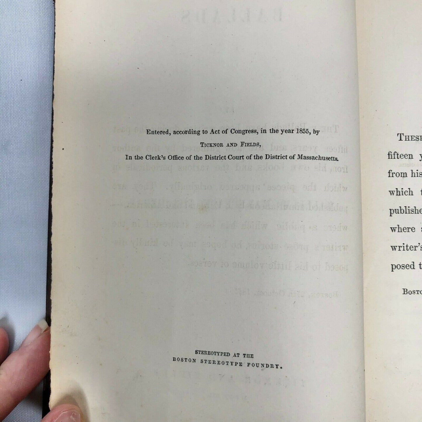 Antique Book - Ballads by William Makepeace Thackeray 1856 Collectible