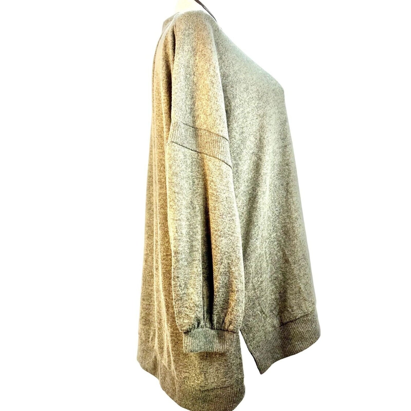 C&C California Sweater Women's 3X Olive Mock Turtleneck Long Sleeve Hi Low Hem L