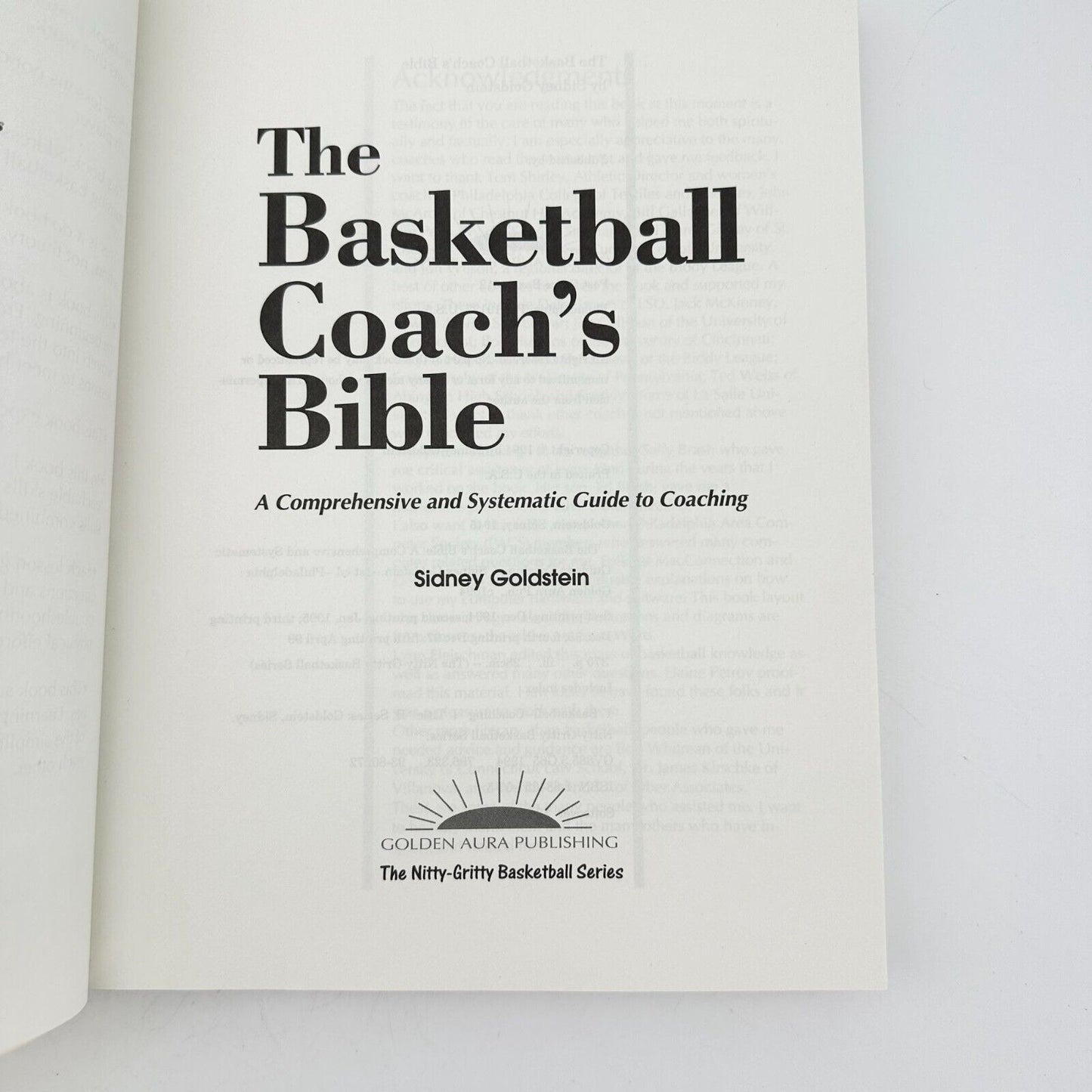 The Basketball Coach's Bible Paperback Book by Sidney Goldstein NEW