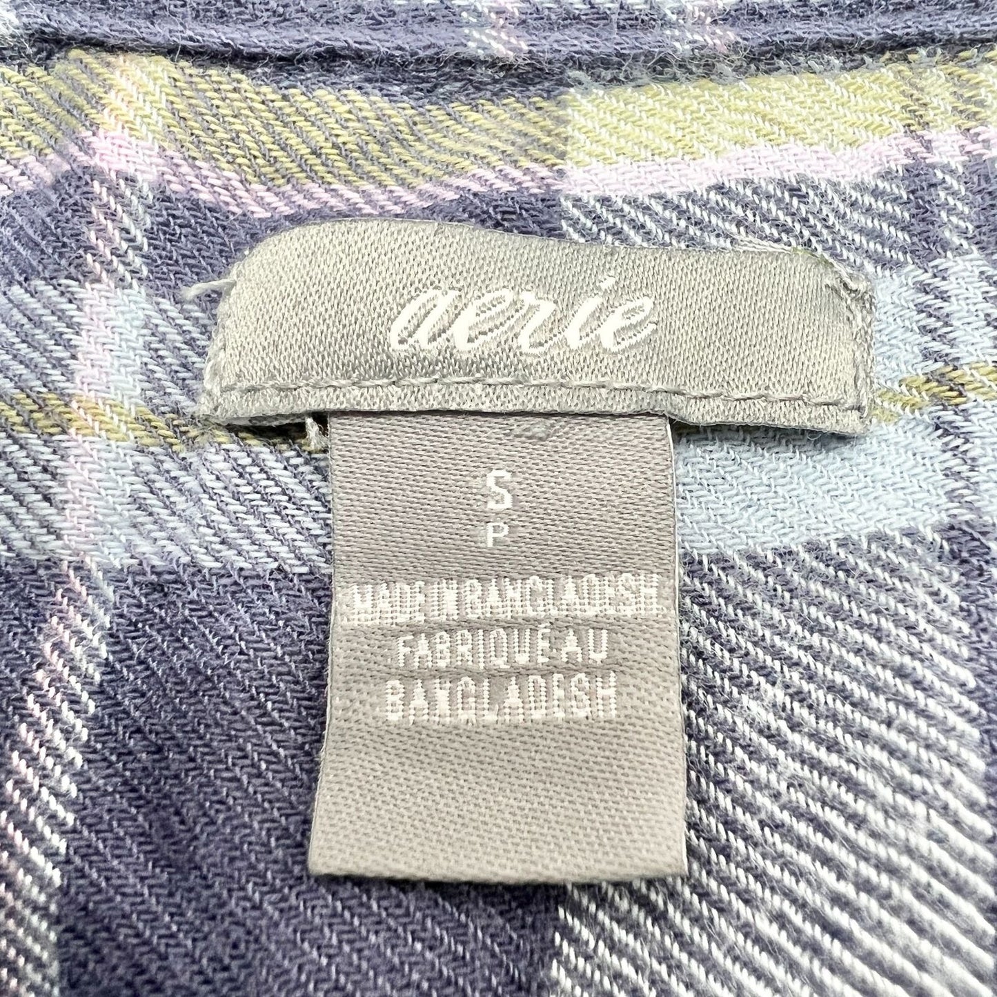 Aerie Flannel Shirt Womens Small Long Sleeves Blues Pink Green