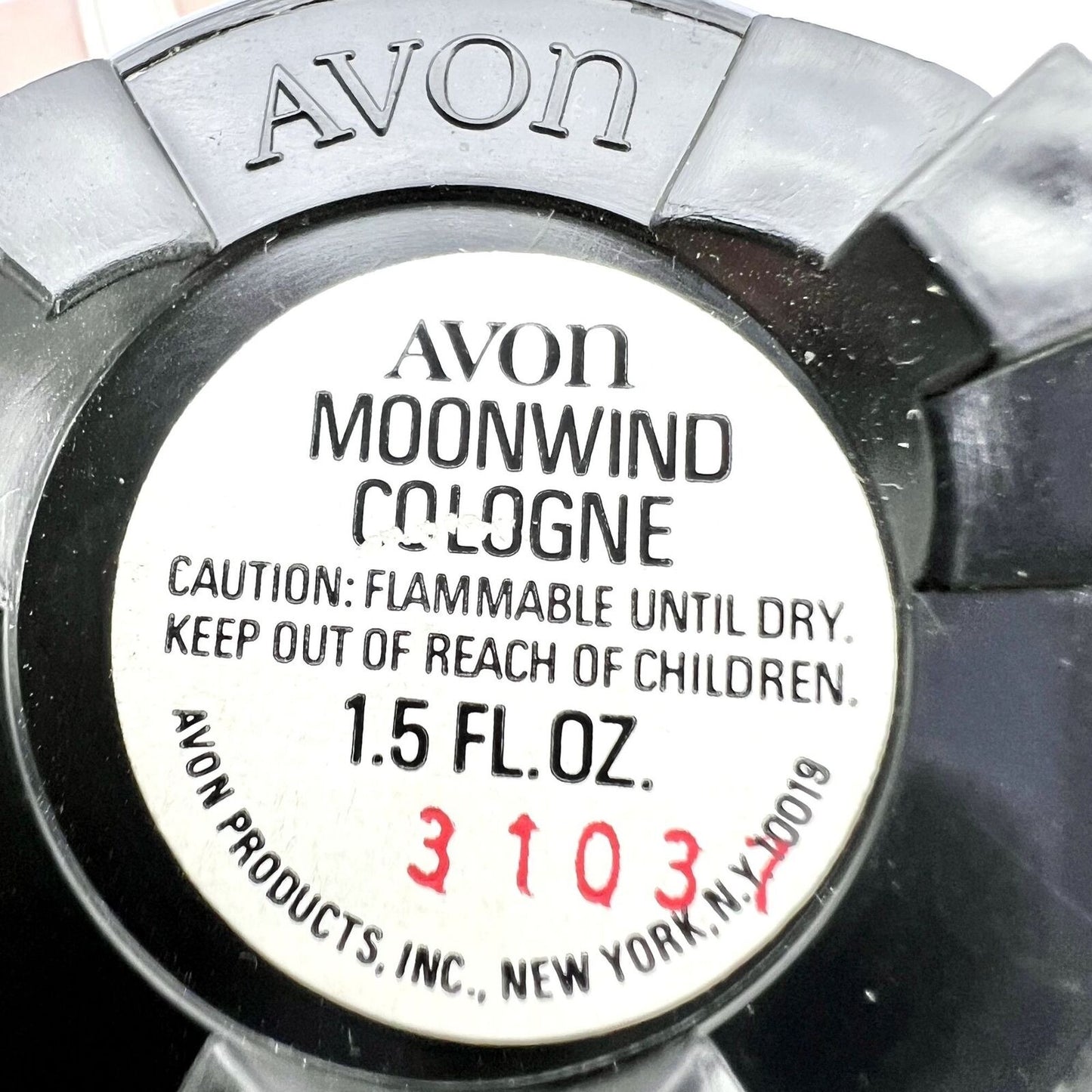 Avon Vintage Moonwind Cologne 3.5 x 2 Red Black Asian Oriental Design 1.5 FL OZ
